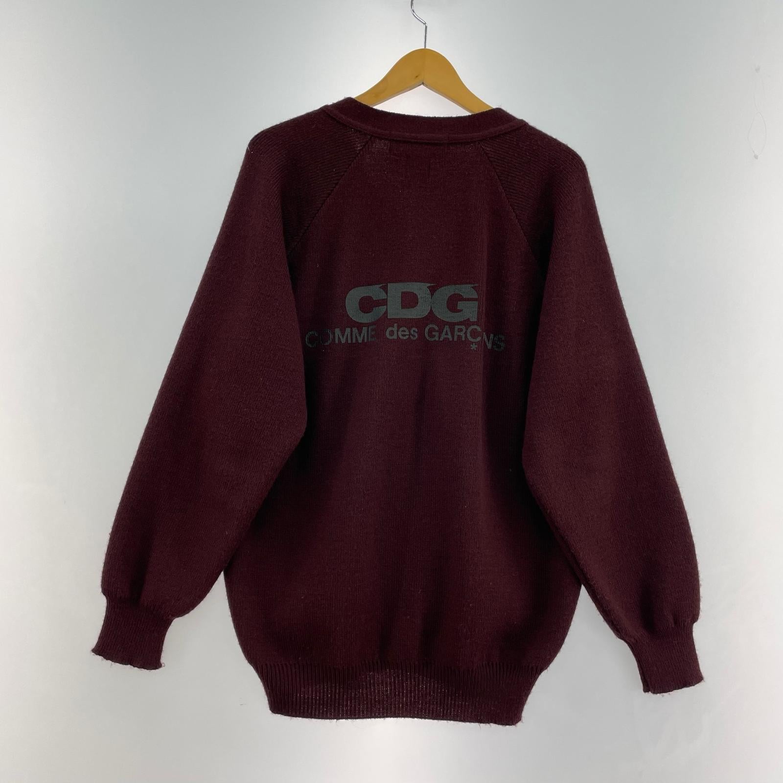 カーディガン ×Lochaven Of Scotland バックプリント XL ワインレッド