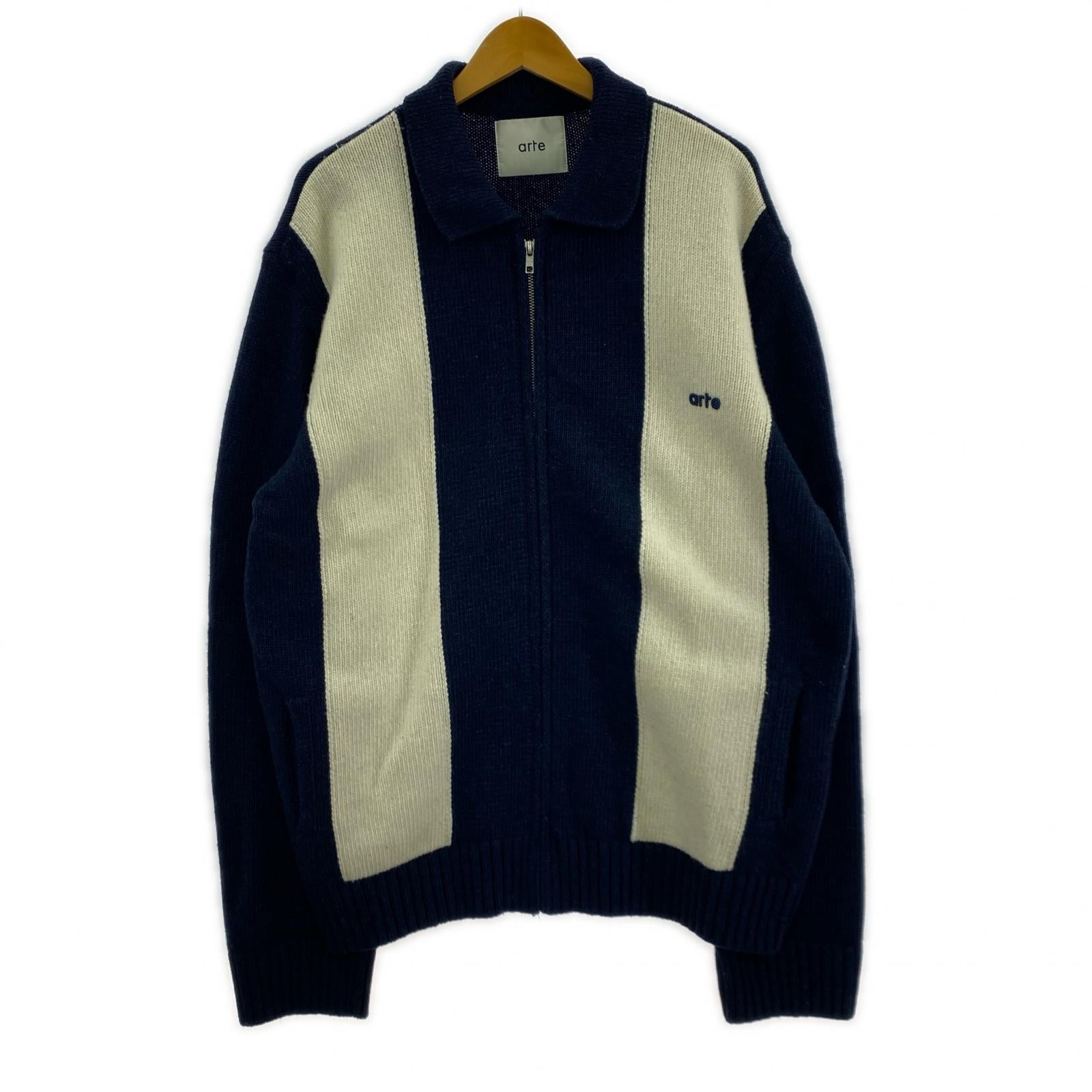 ブルゾン AW25-257C/ジップカーディガン/紺白/2XL