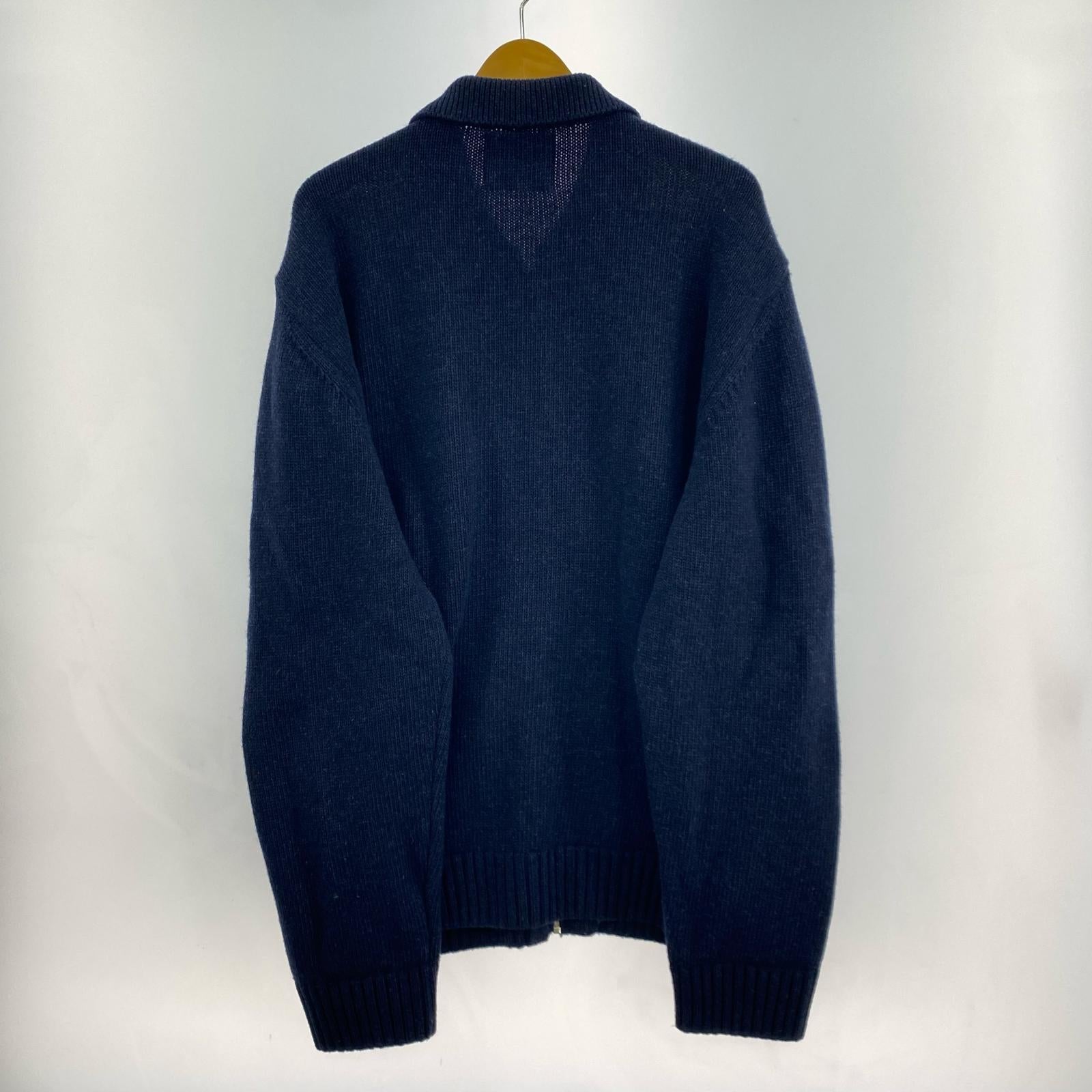 ブルゾン AW25-257C/ジップカーディガン/紺白/2XL