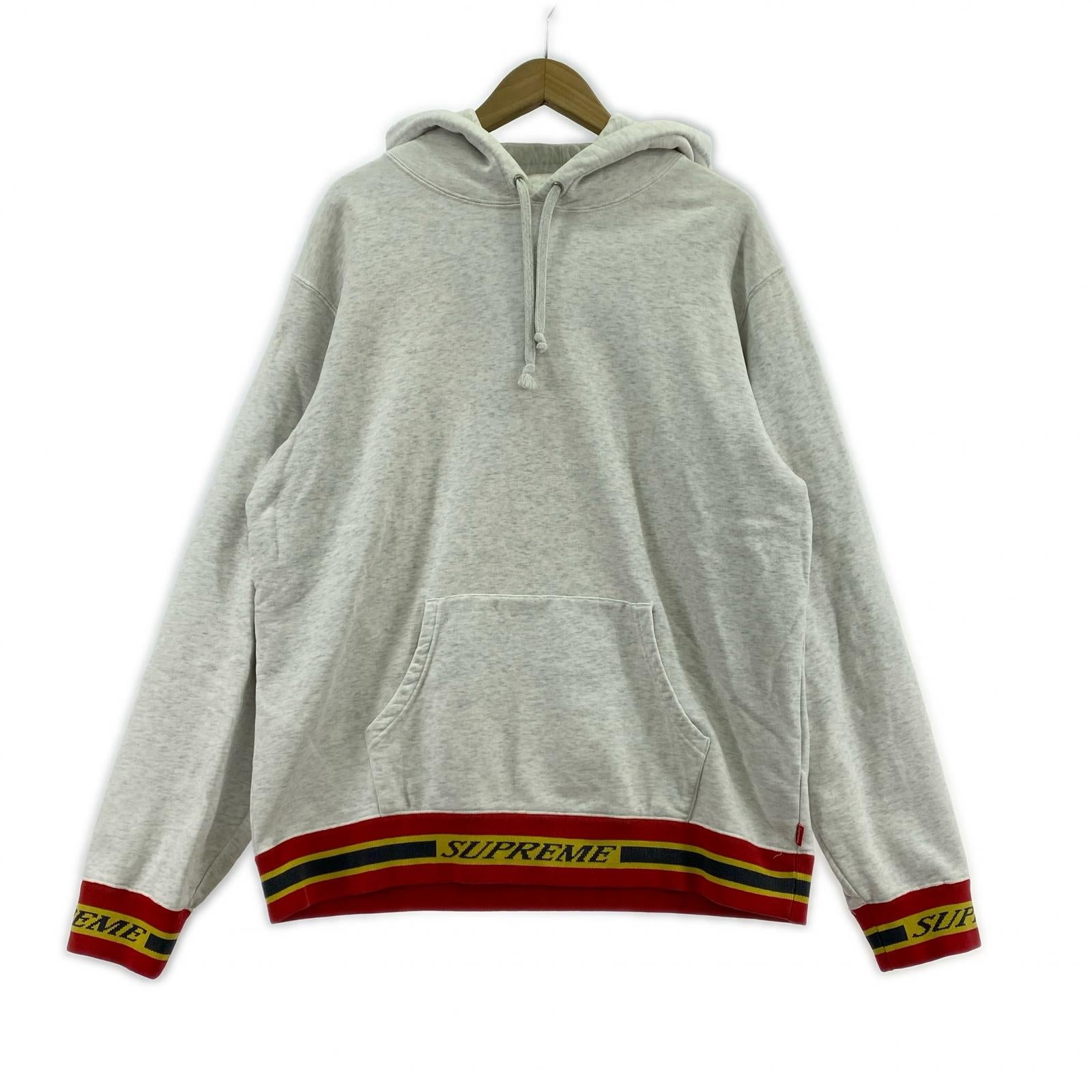 パーカー Striped Rib Hooded L グレー L グレー