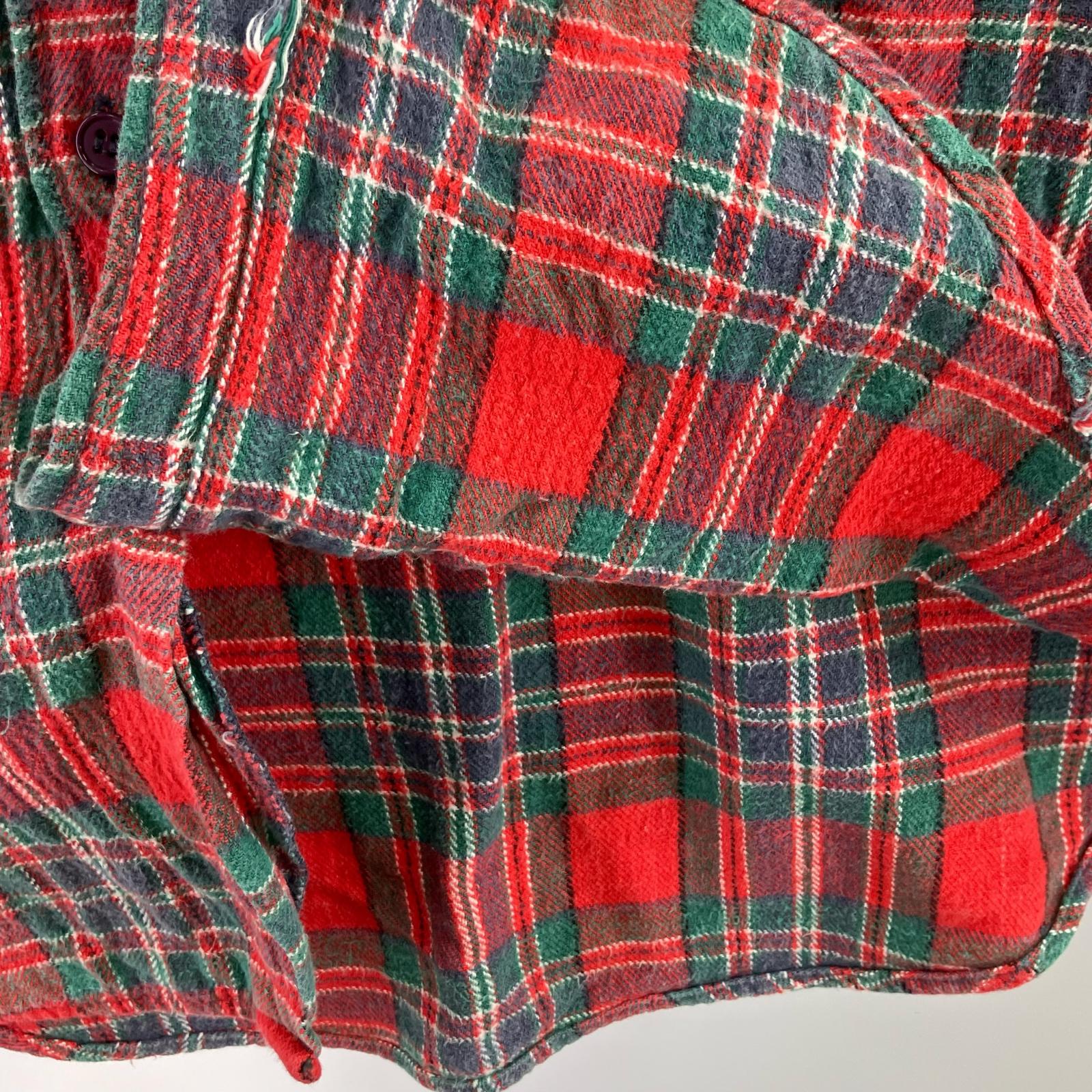 長袖シャツ 90s チェックシャツ 赤(L) L レッド