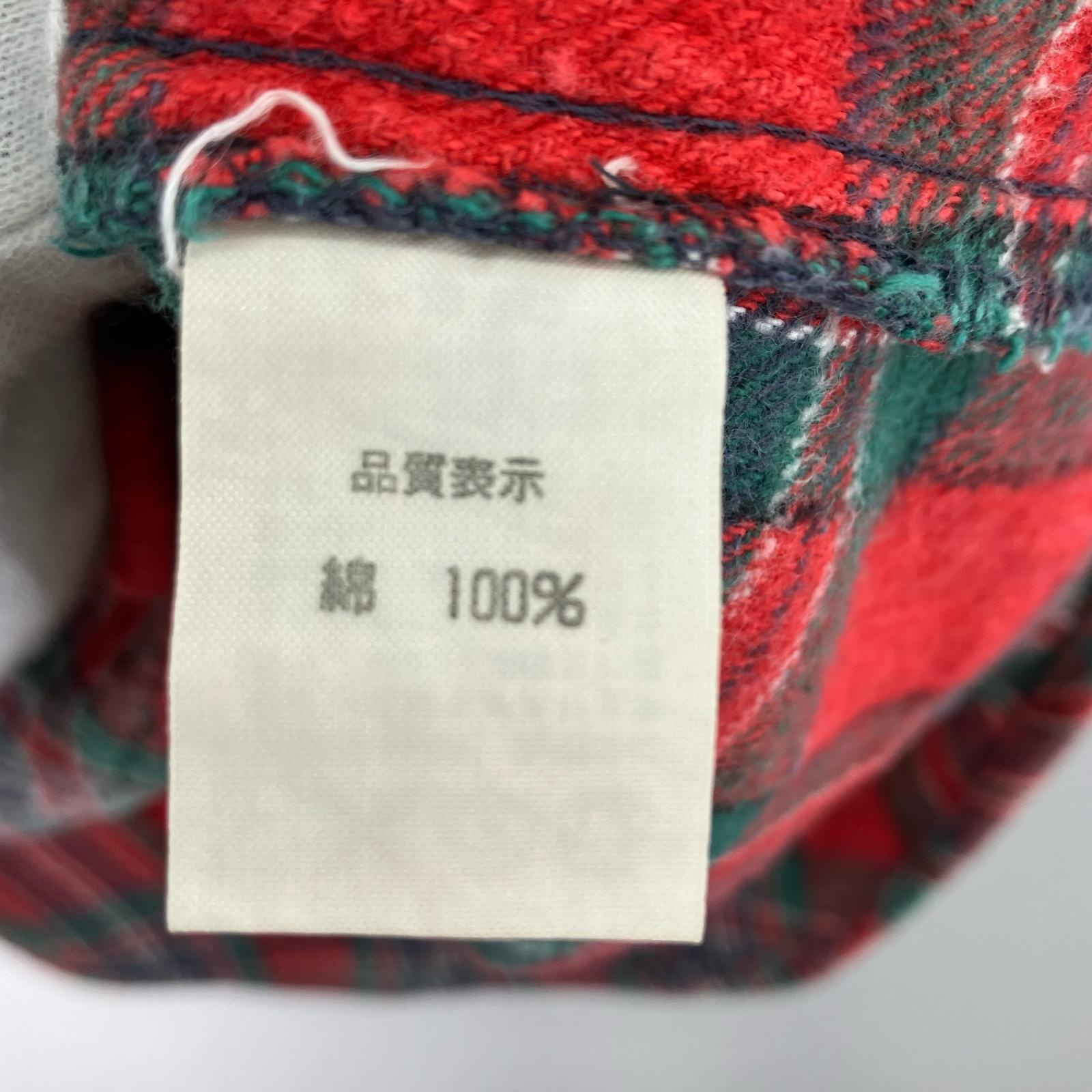 長袖シャツ 90s チェックシャツ 赤(L) L レッド