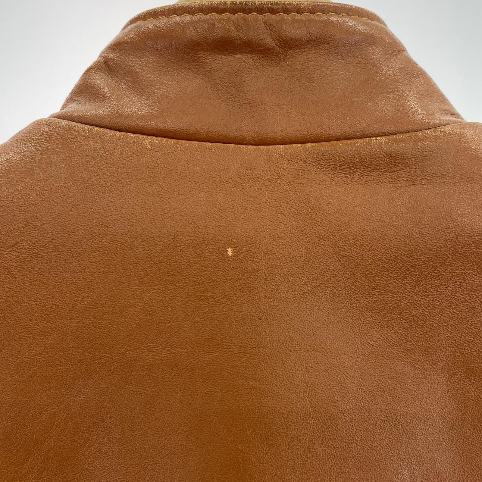 レザージャケット schott ペイント シングルライダース 36 ブラウン