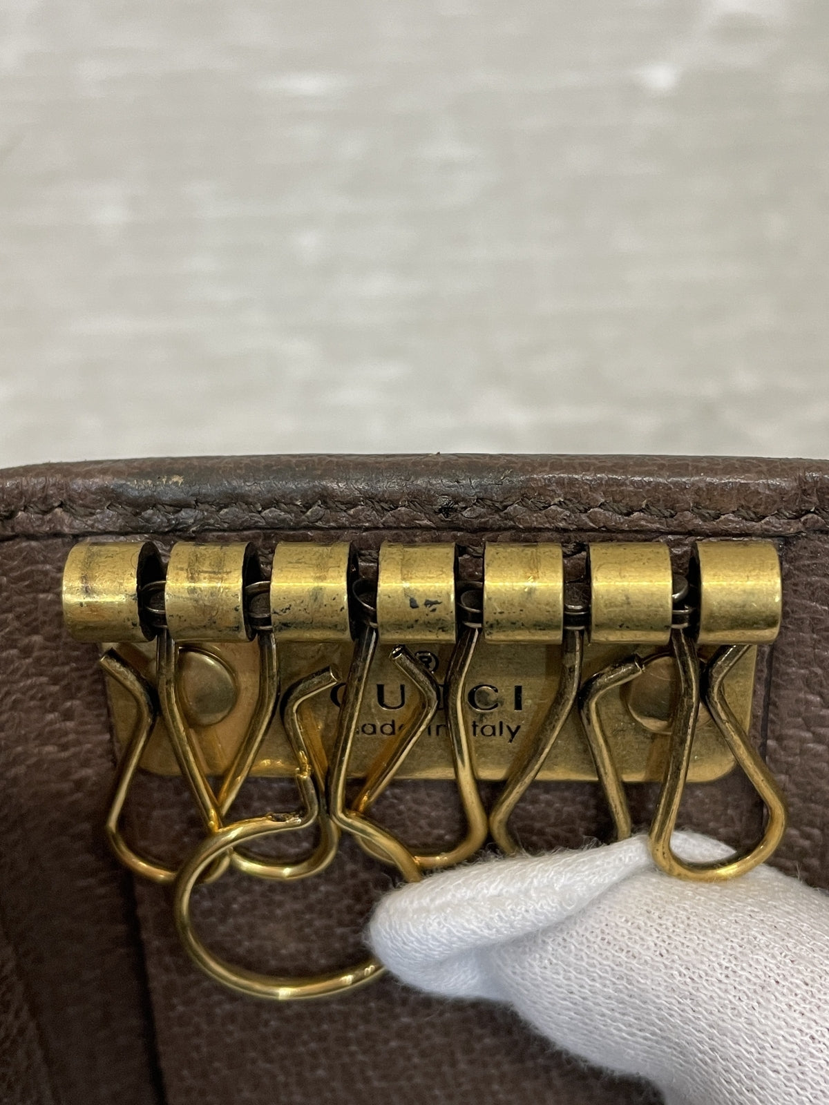 GUCCI オフディア GGスプリーム PVC キーケース 603732