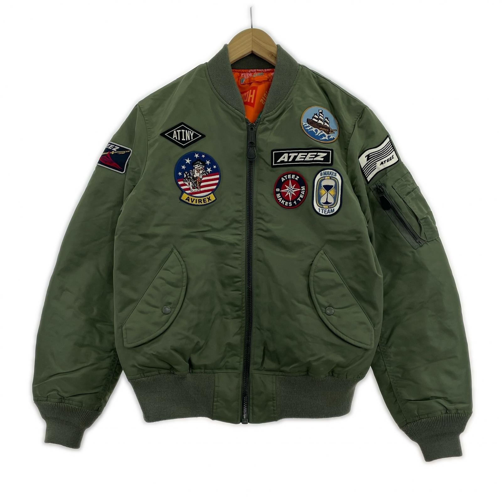 ジャケット × ATEEZ REVERSIBLE MA-1 リバーシブル カーキ (L) L カーキ