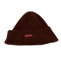 ニットキャップ overdyed ribbed beanie 茶 ブラウン