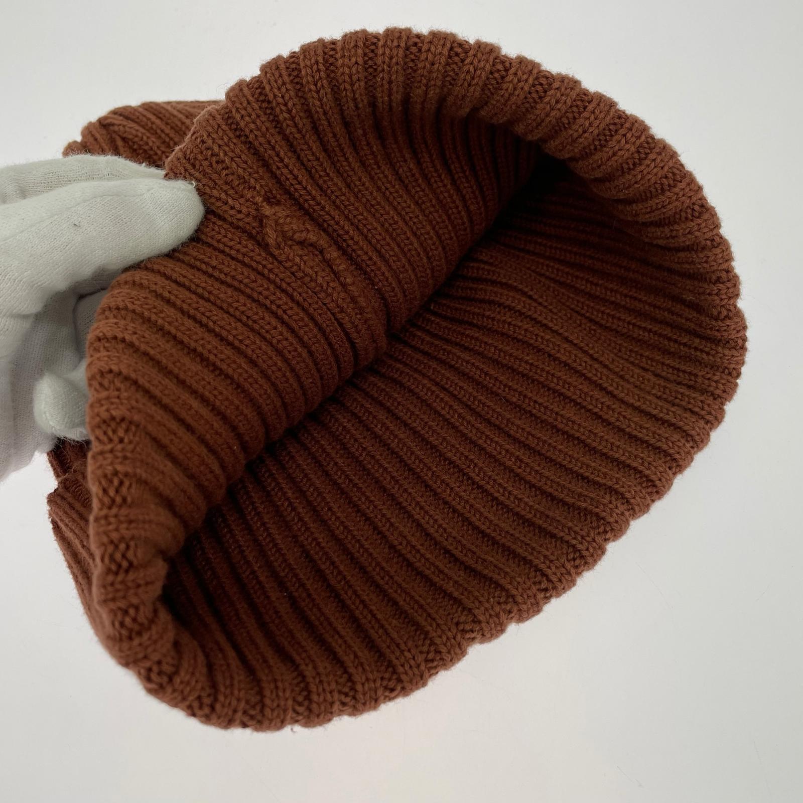 ニットキャップ overdyed ribbed beanie 茶 ブラウン