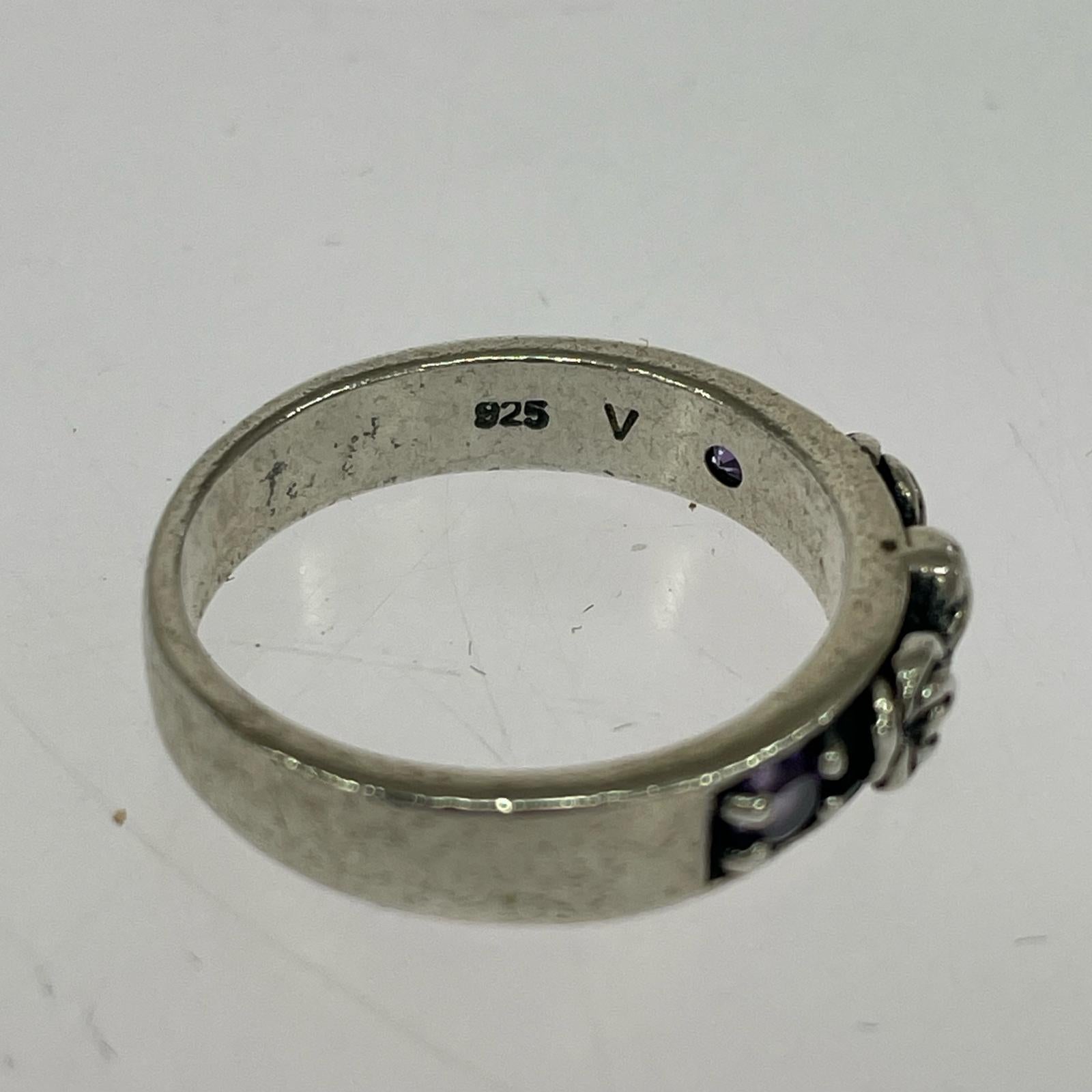リング・指輪 S925 スカルストーンリング シルバー