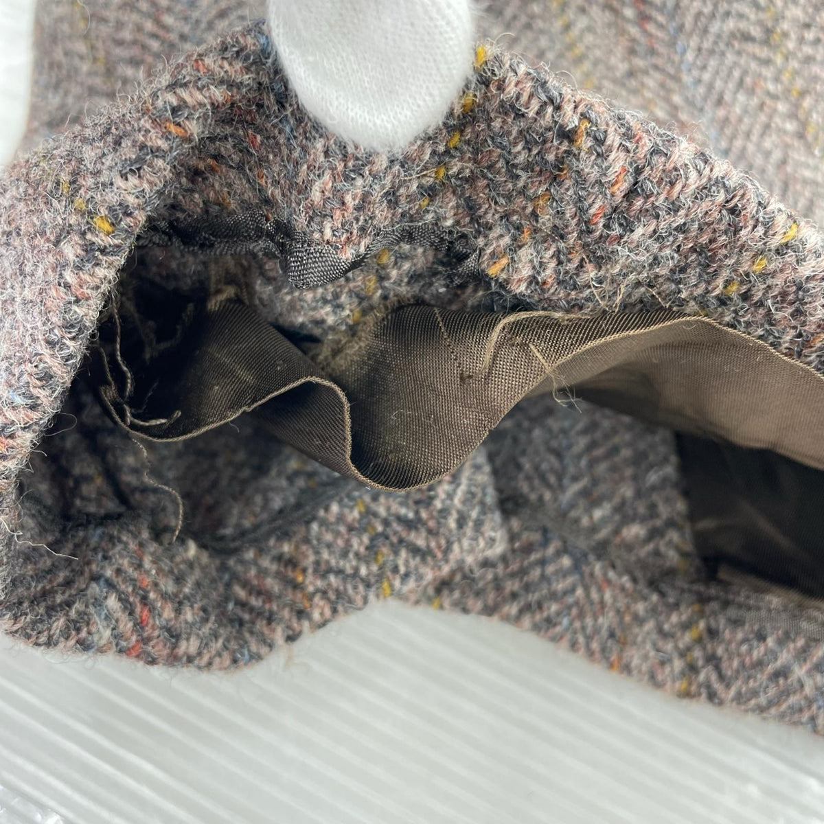 テーラードジャケット HARRIS TWEED ヘリンボーン 米国製 ブラウン