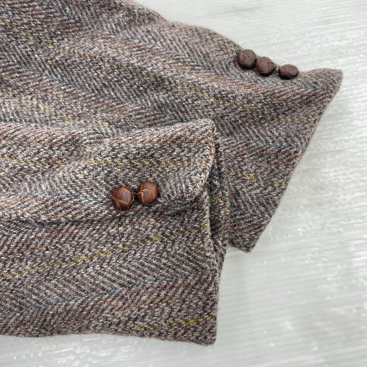 テーラードジャケット HARRIS TWEED ヘリンボーン 米国製 ブラウン