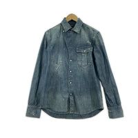長袖シャツ E WESTERN TAB SLIM SHIRT インディゴ (S) S