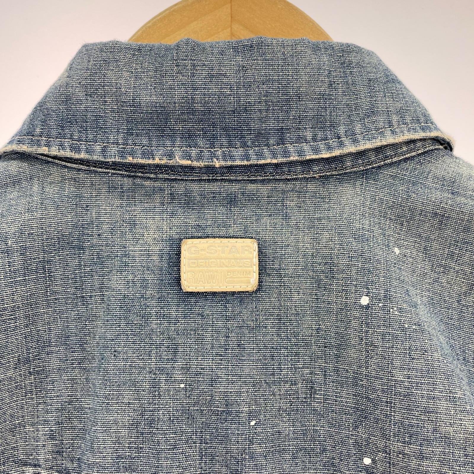 長袖シャツ E WESTERN TAB SLIM SHIRT インディゴ (S) S