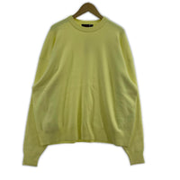 ニット CABaN コットンカシミヤ クルーネックプルオーバー L イエロー L イエロー