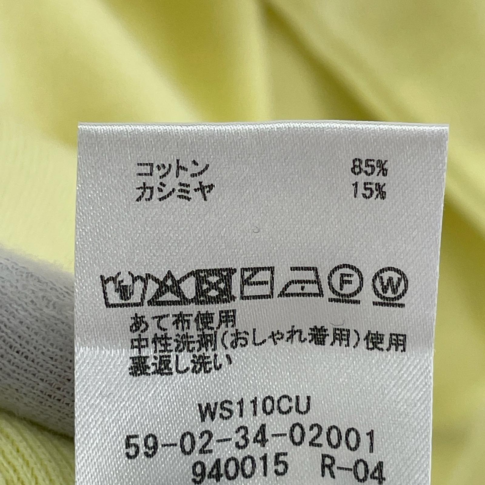 ニット CABaN コットンカシミヤ クルーネックプルオーバー L イエロー L イエロー