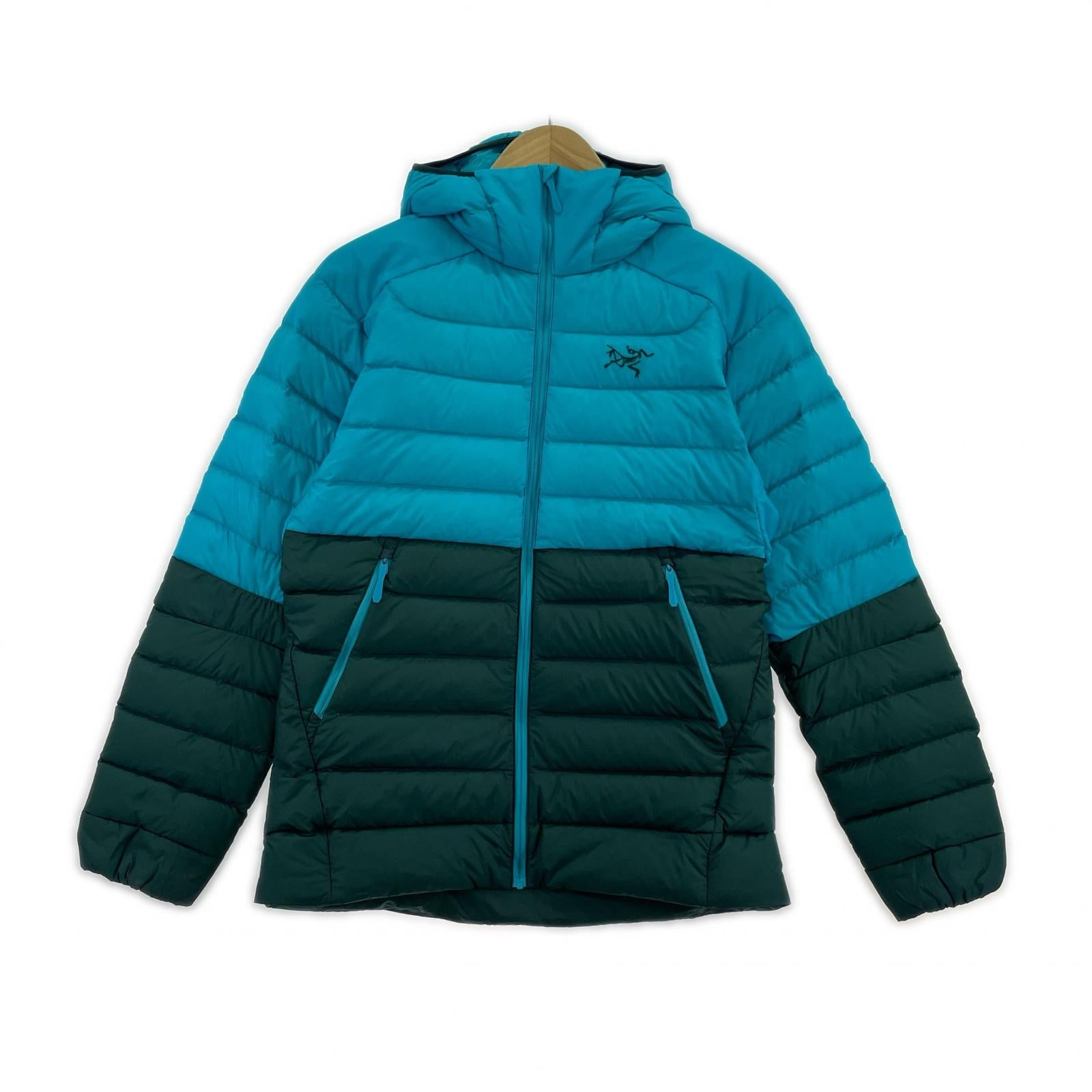 ダウンジャケット CERIUM HOODY セリウムダウンフーディ BLUバイカラー