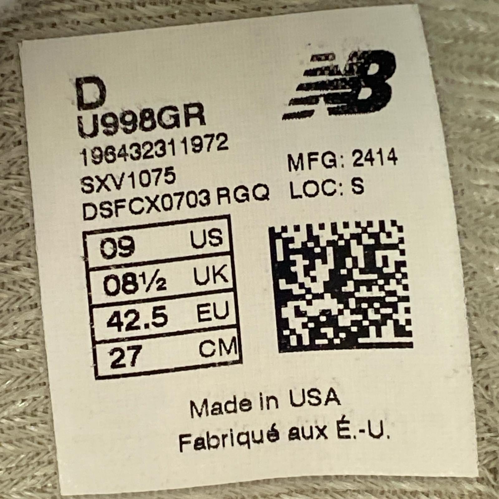 スニーカー U998GR (27.0) 27cm (US9 UK8 1/2 EU44) グレー