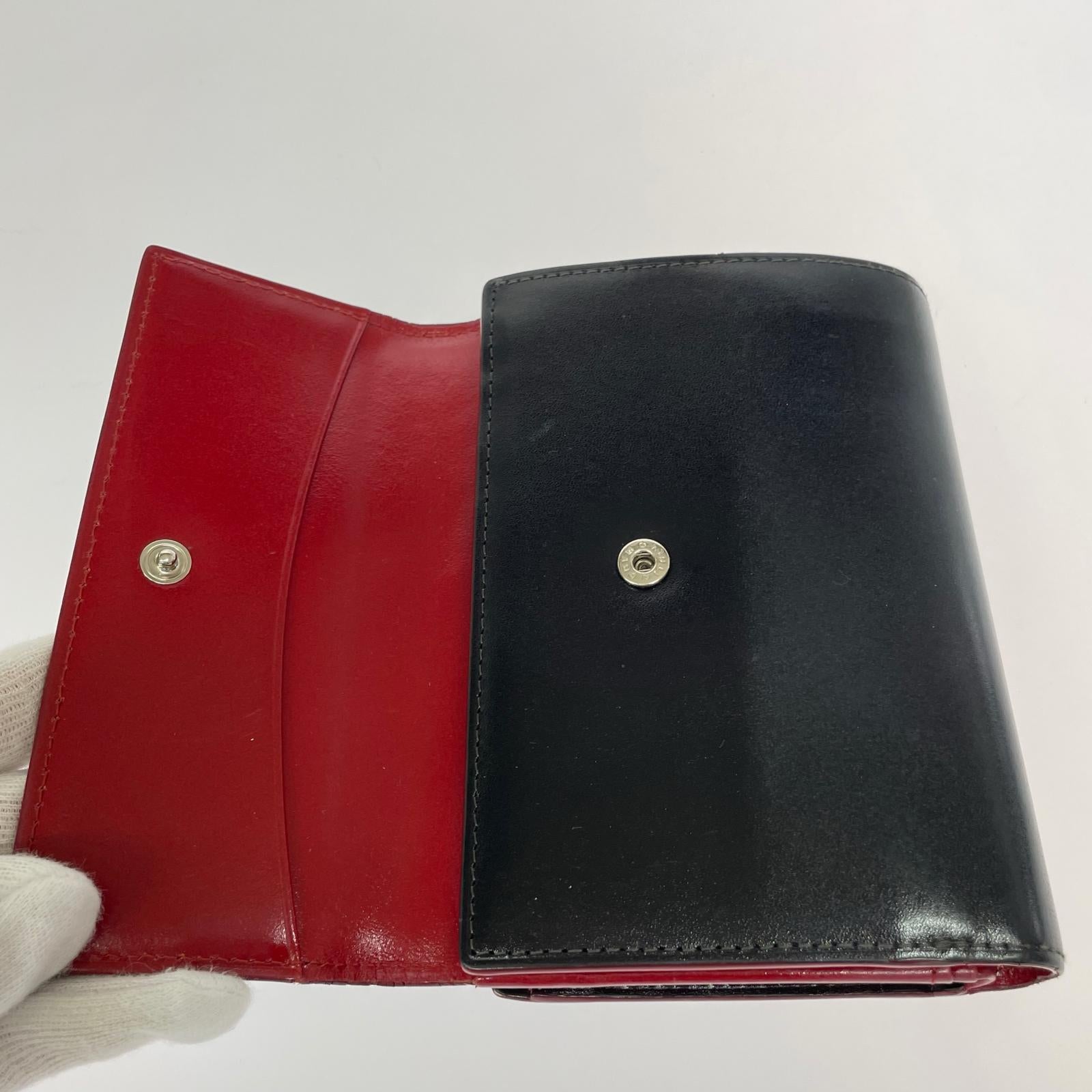 コンパクトウォレット 三つ折り財布 ブラック
