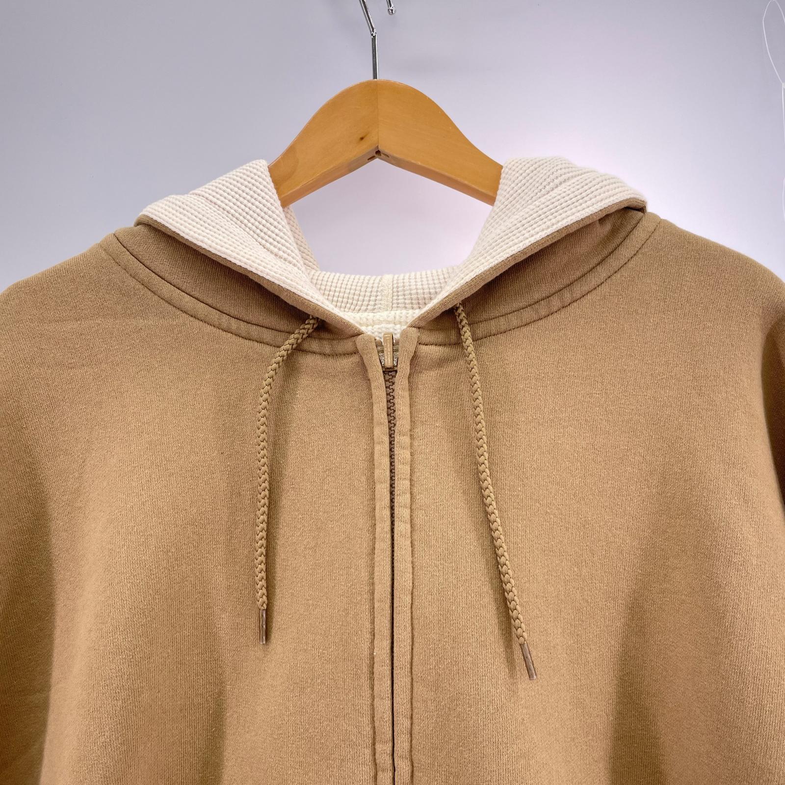 パーカー リバーシブル サーマル パーカー ベージュ 白 XL ベージュ