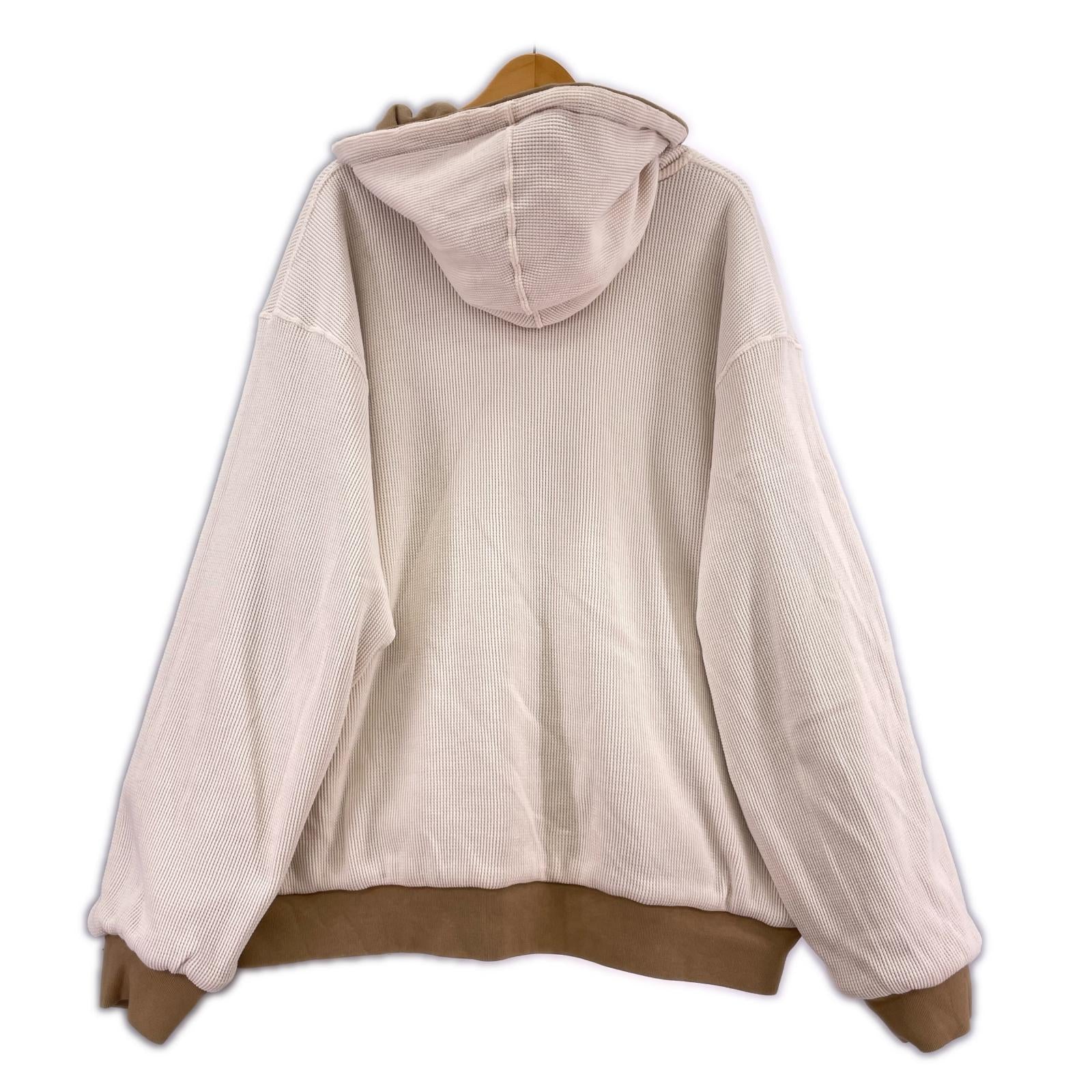 パーカー リバーシブル サーマル パーカー ベージュ 白 XL ベージュ