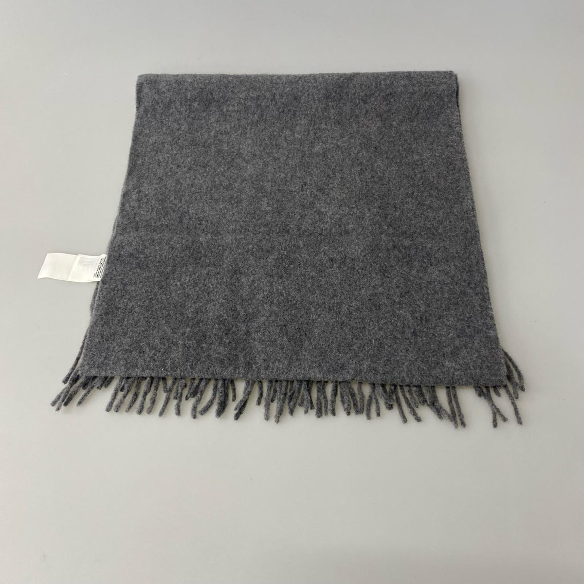 その他アクセサリー フリンジ付き ウールマフラー グレー グレー