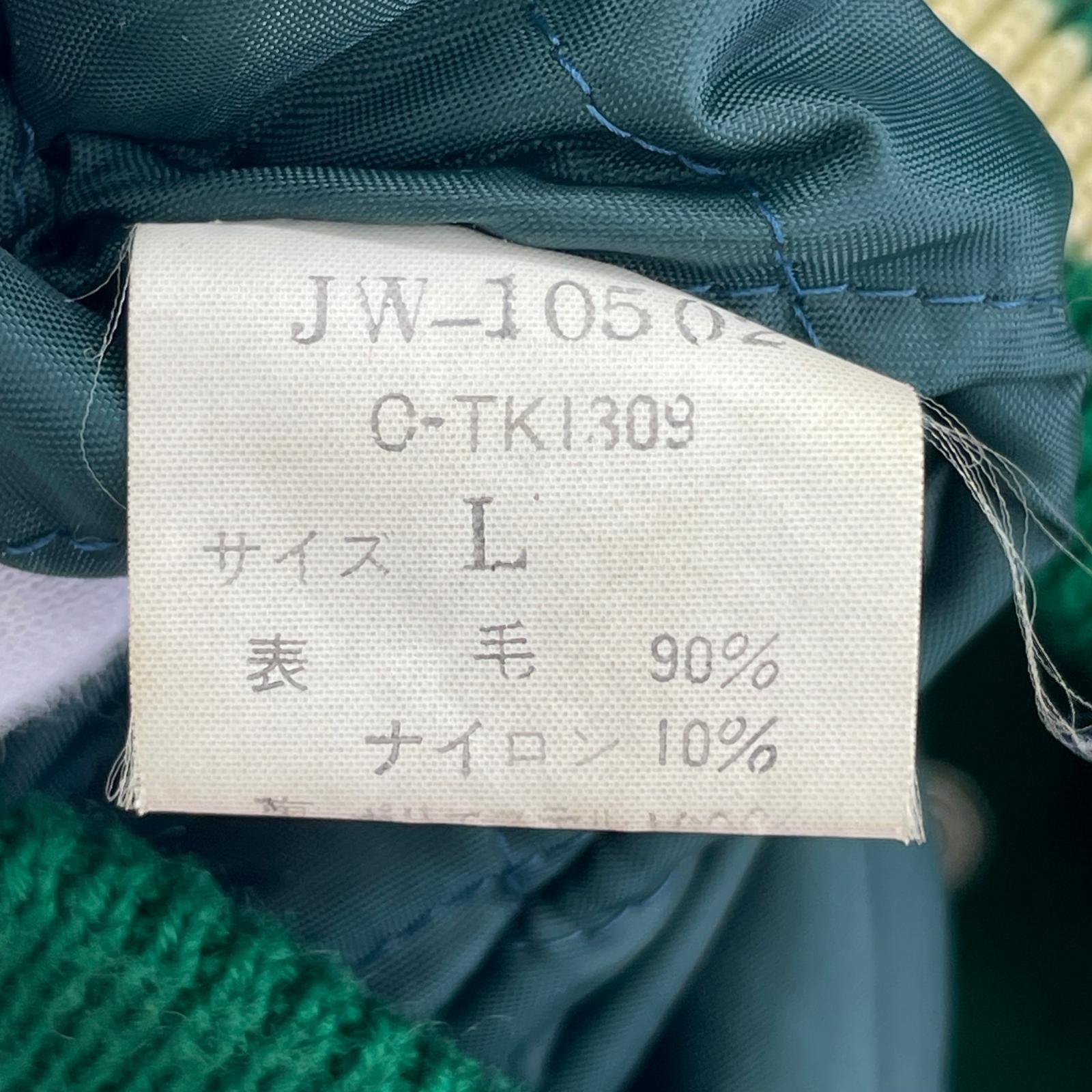 ジャケット 80s~90s 袖レザースタジャン グリーン