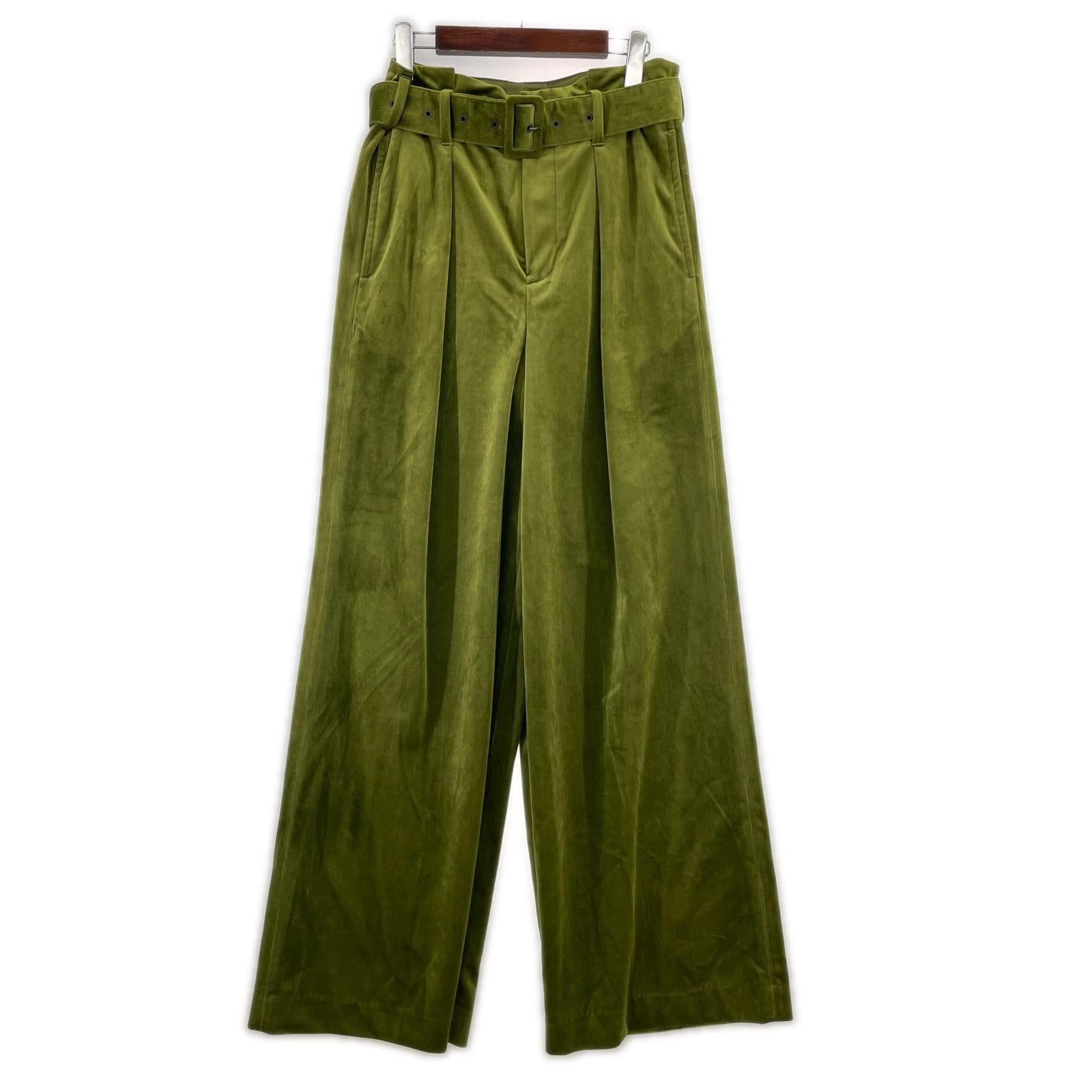 パンツ TAAKK 24AW ベルベットワイドパンツ 2 グリーン