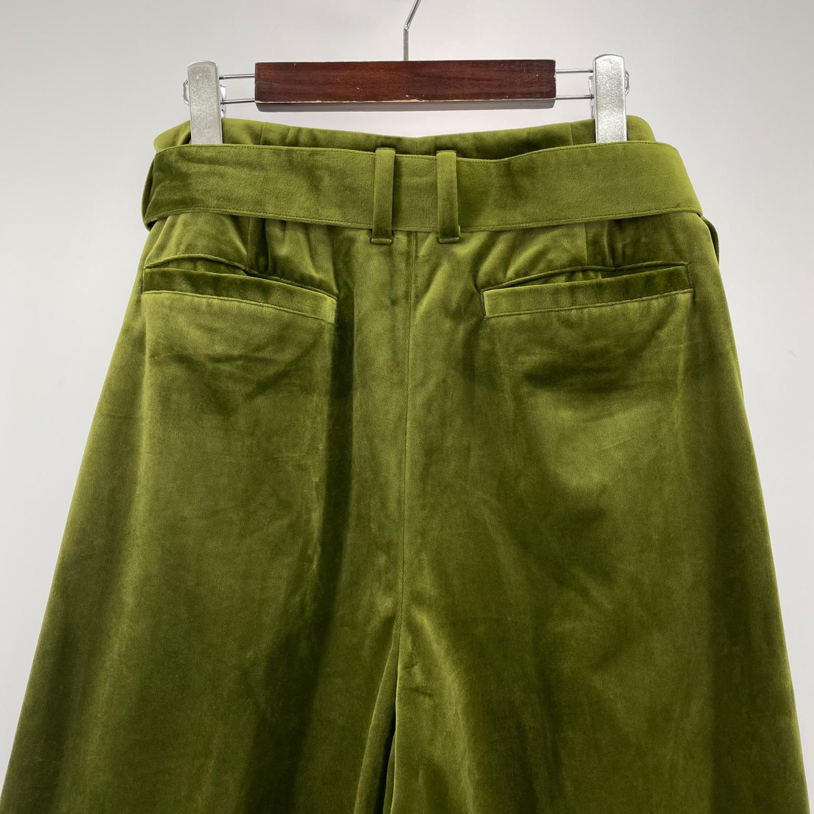 パンツ TAAKK 24AW ベルベットワイドパンツ 2 グリーン