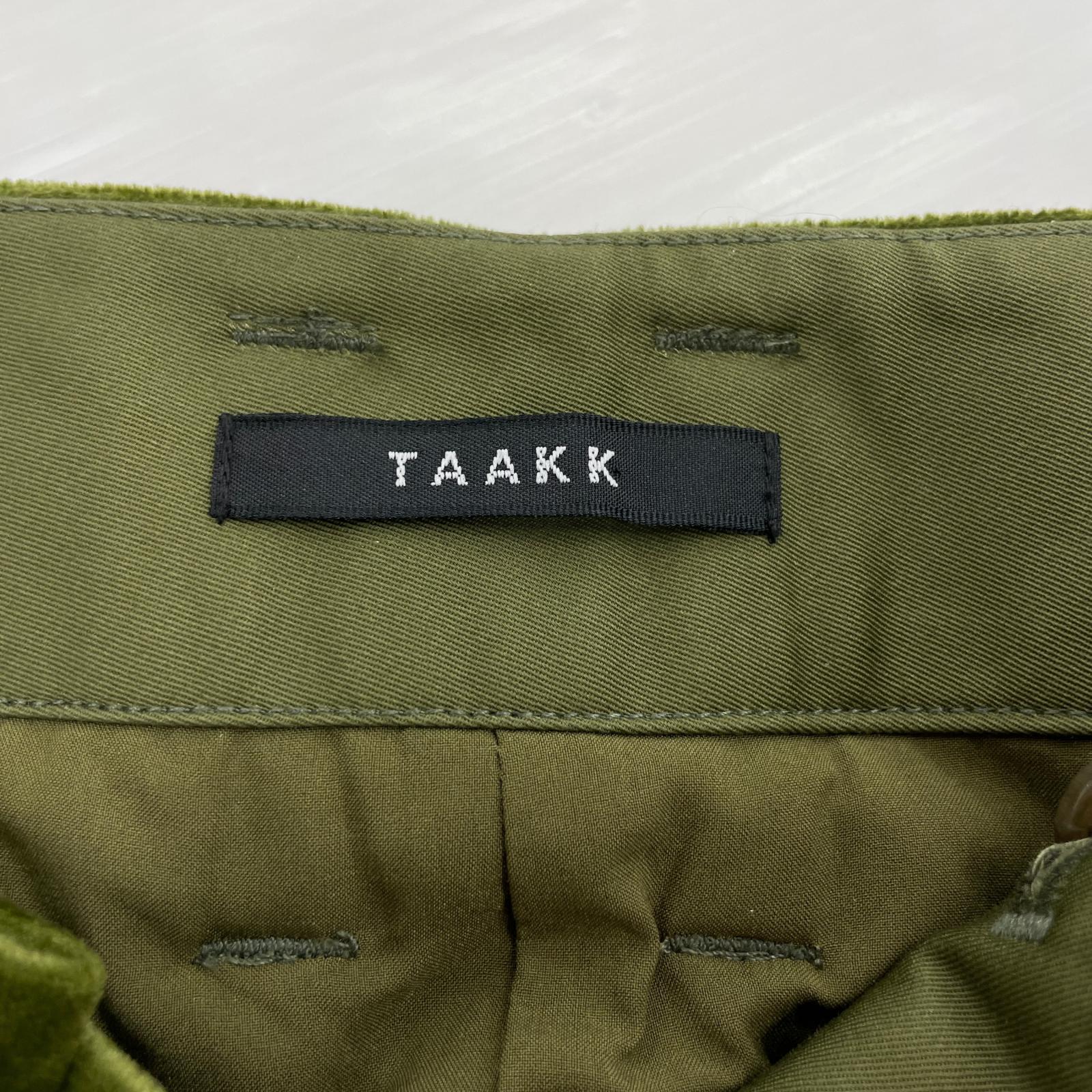 パンツ TAAKK 24AW ベルベットワイドパンツ 2 グリーン