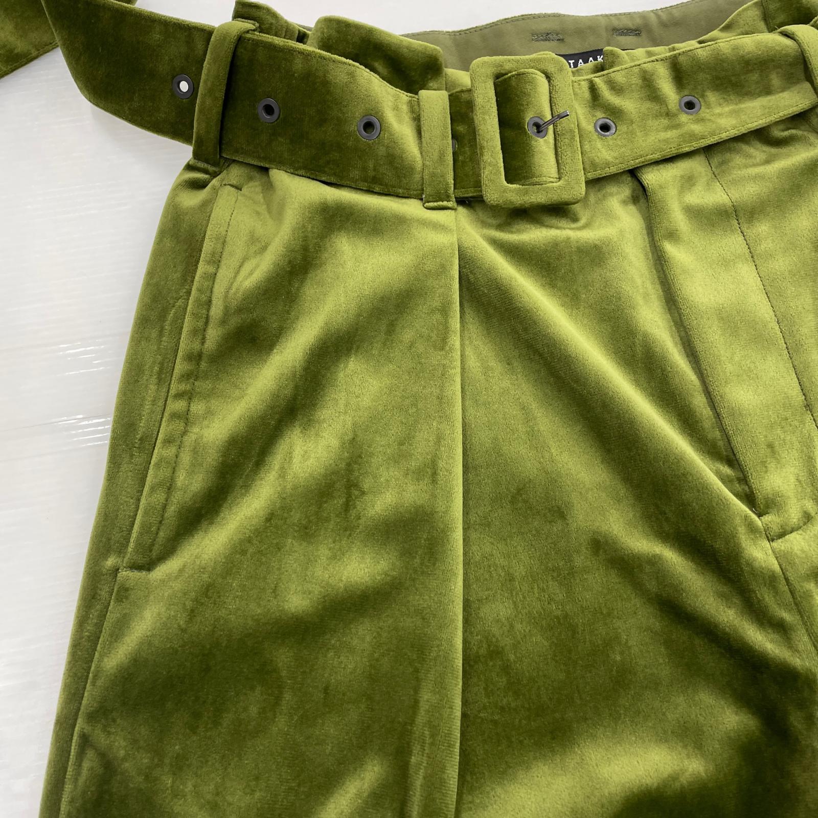 パンツ TAAKK 24AW ベルベットワイドパンツ 2 グリーン