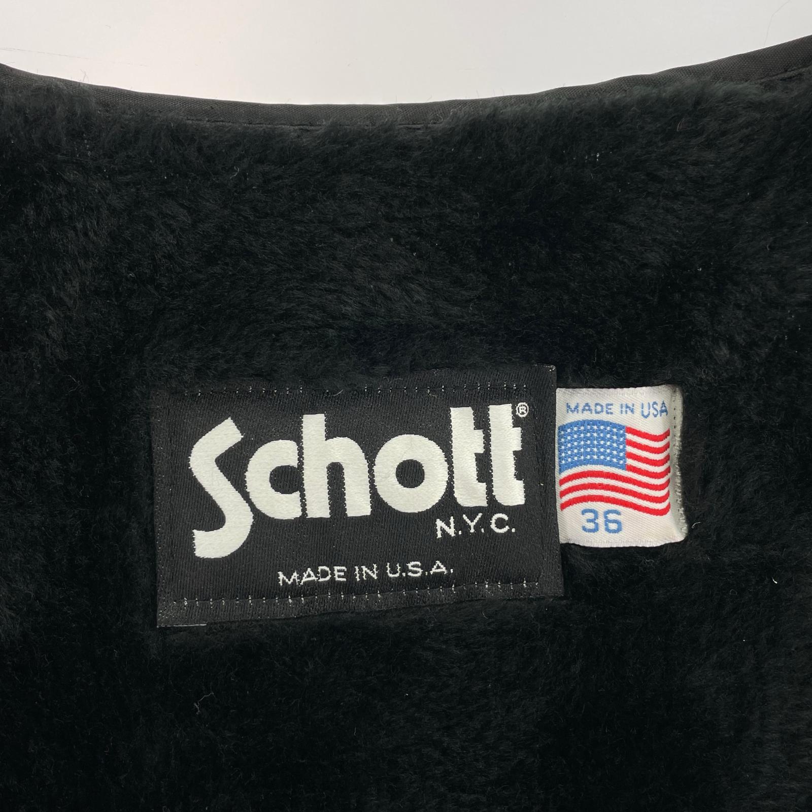 ジャケット schott アクリルボアライナー ブラック 36 ブラック