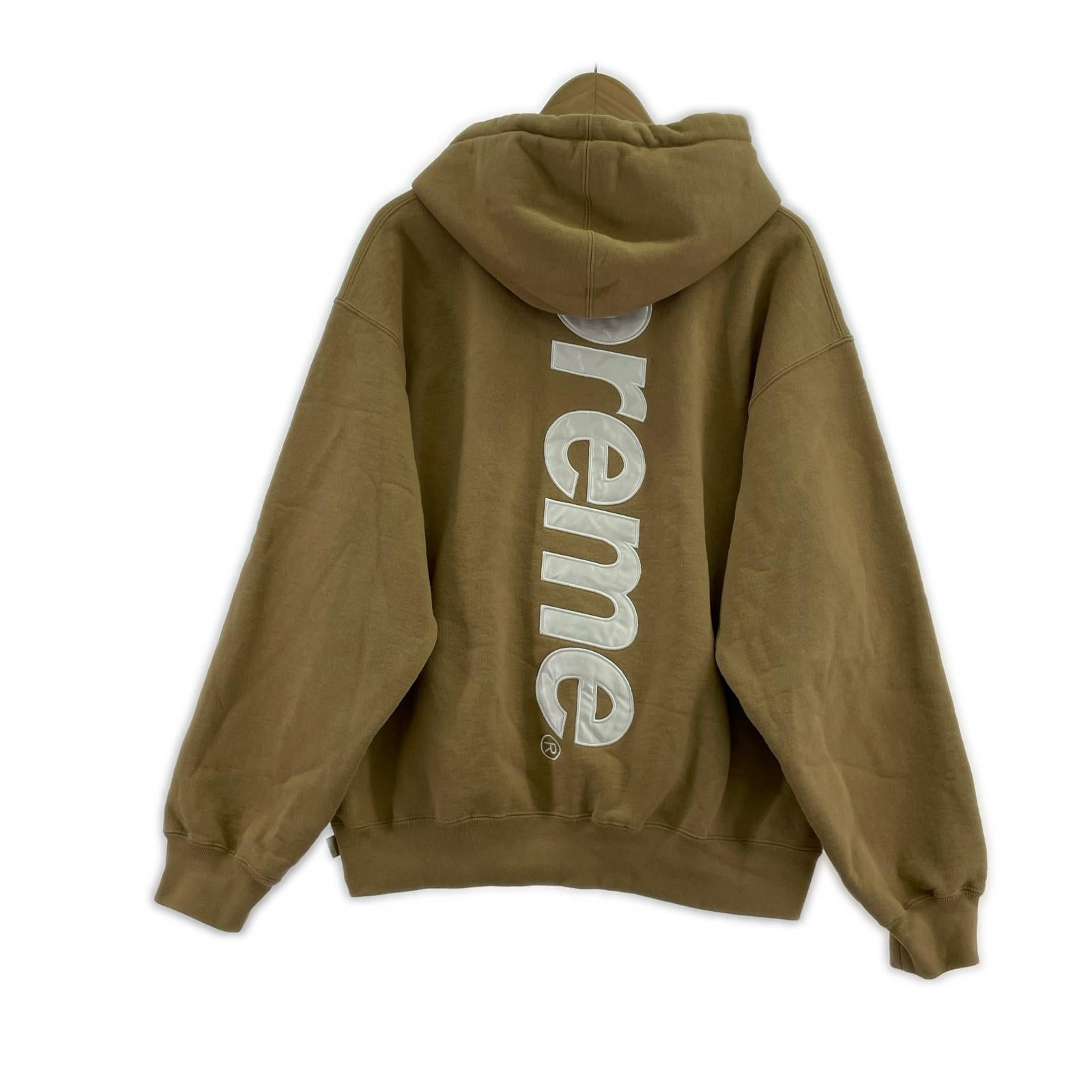 パーカー Satin Applique Hooded Sweatshirt M M ブラウン