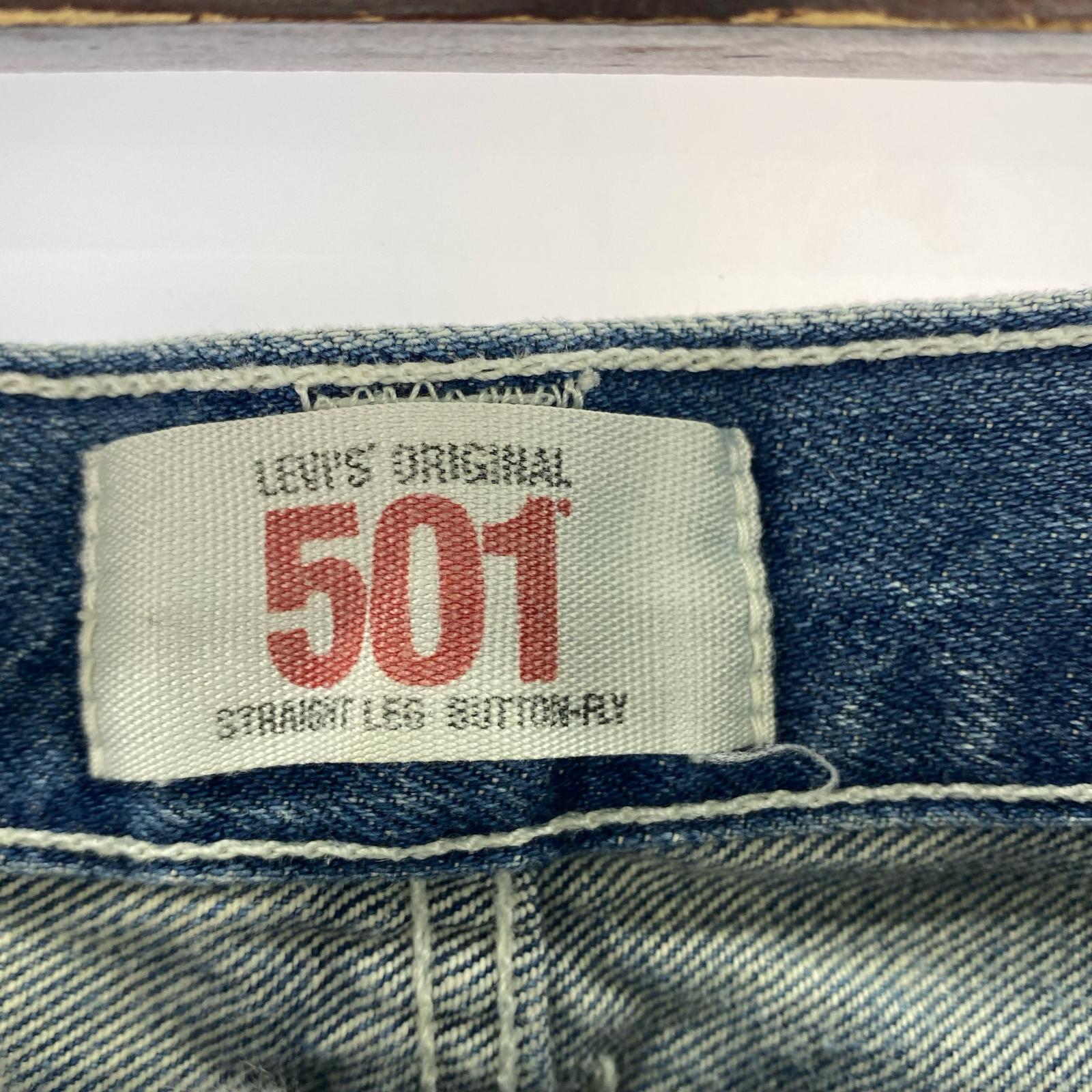 デニムパンツ 501 w32 リメイク 32 ブルー