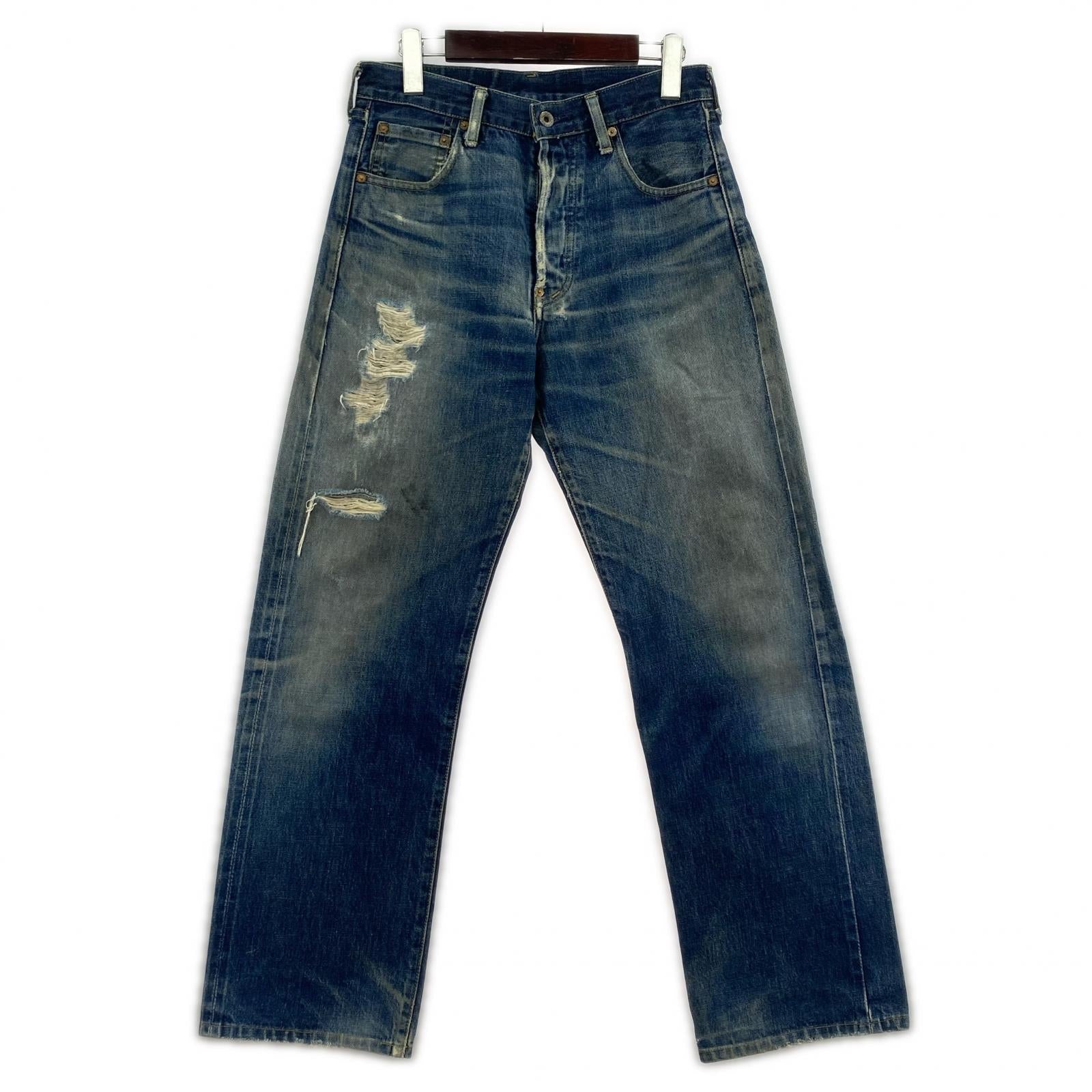デニムパンツ 90's 702 w30 ダメージ 30 ブルー