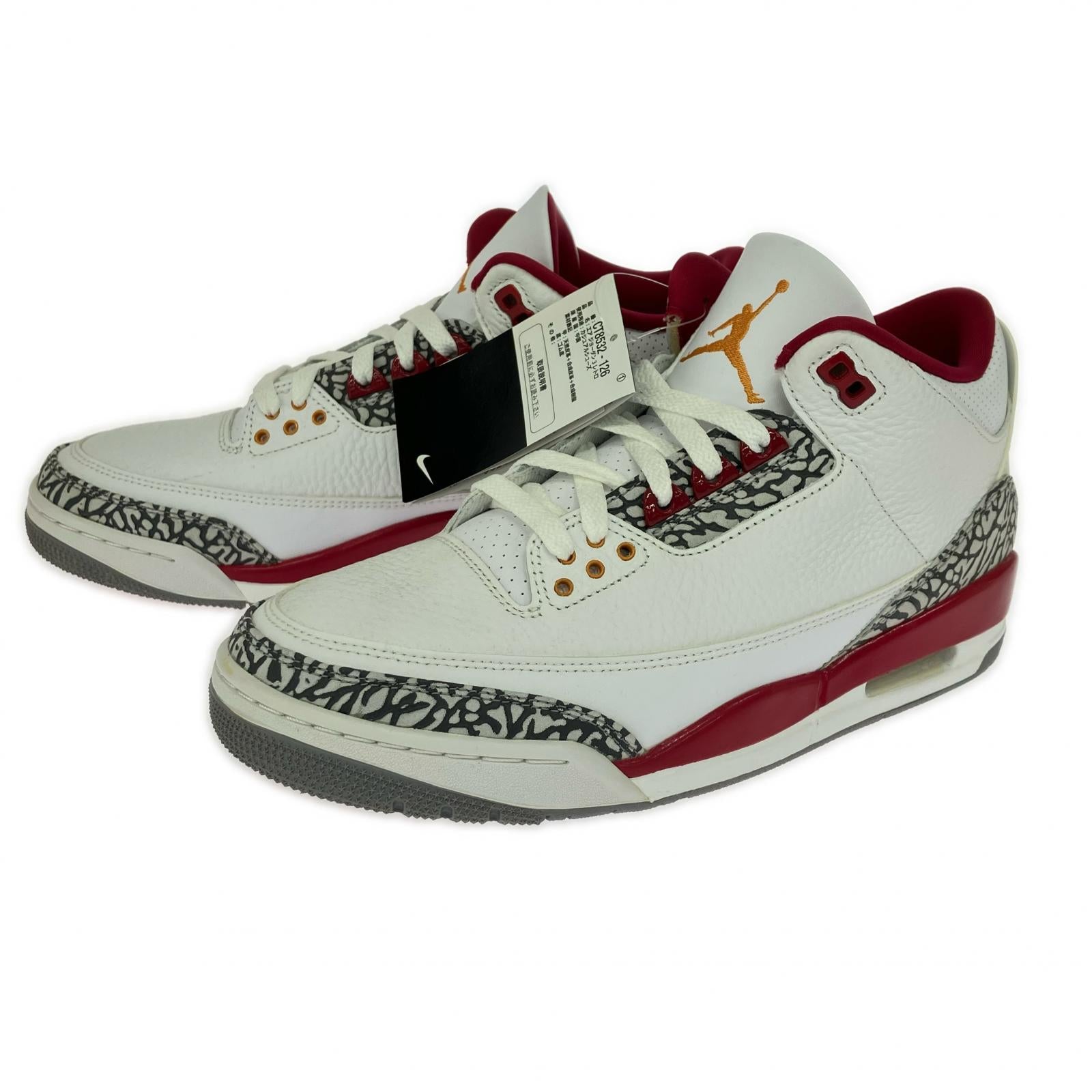 スニーカー Air Jordan 3 Cardinal Red 28.0cm 28cm (US10 UK9 1/2 EU46) ホワイト