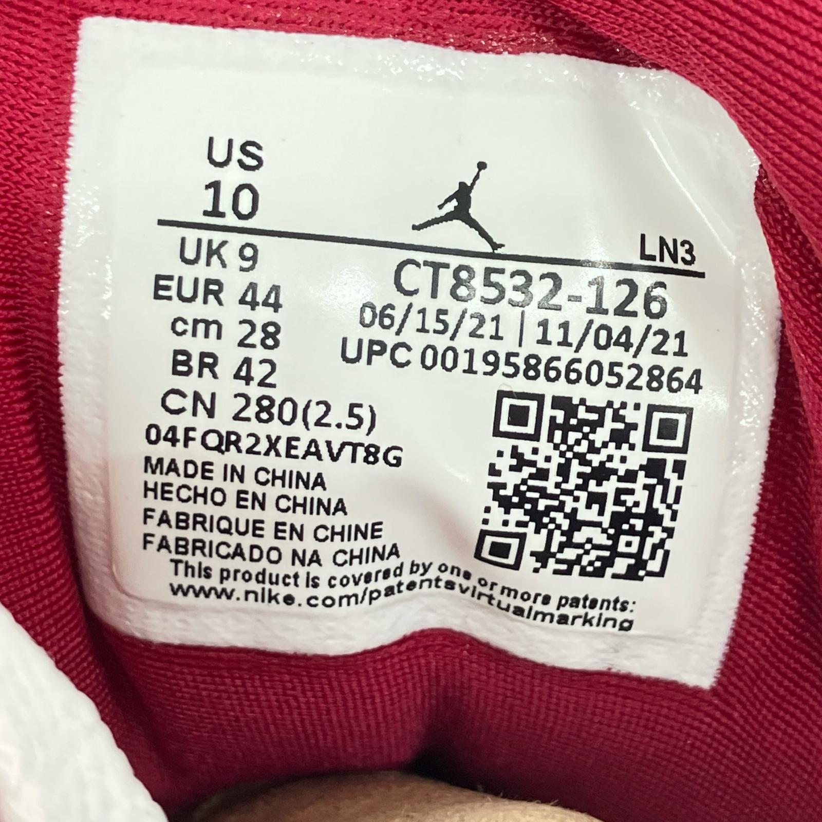 スニーカー Air Jordan 3 Cardinal Red 28.0cm 28cm (US10 UK9 1/2 EU46) ホワイト
