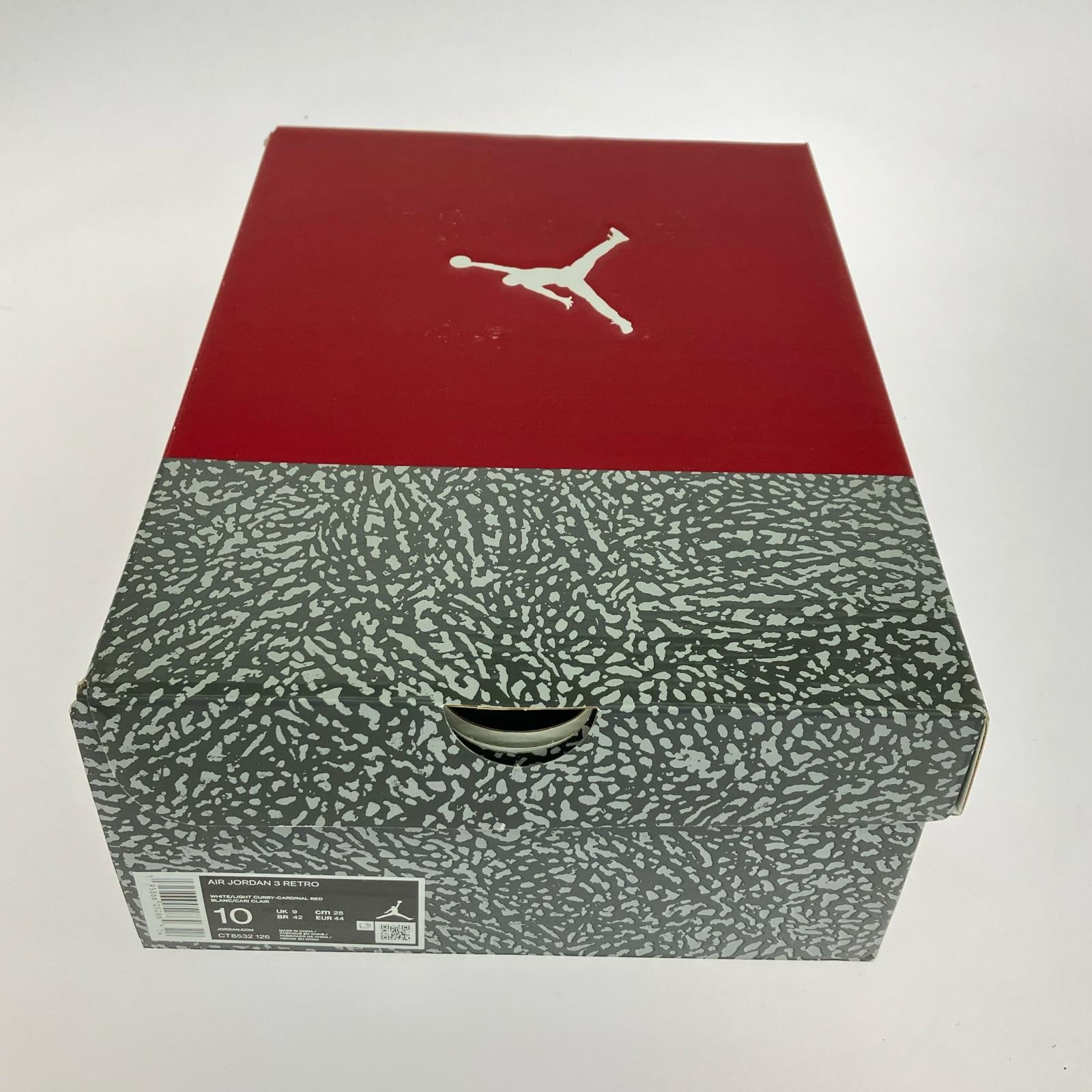 スニーカー Air Jordan 3 Cardinal Red 28.0cm 28cm (US10 UK9 1/2 EU46) ホワイト