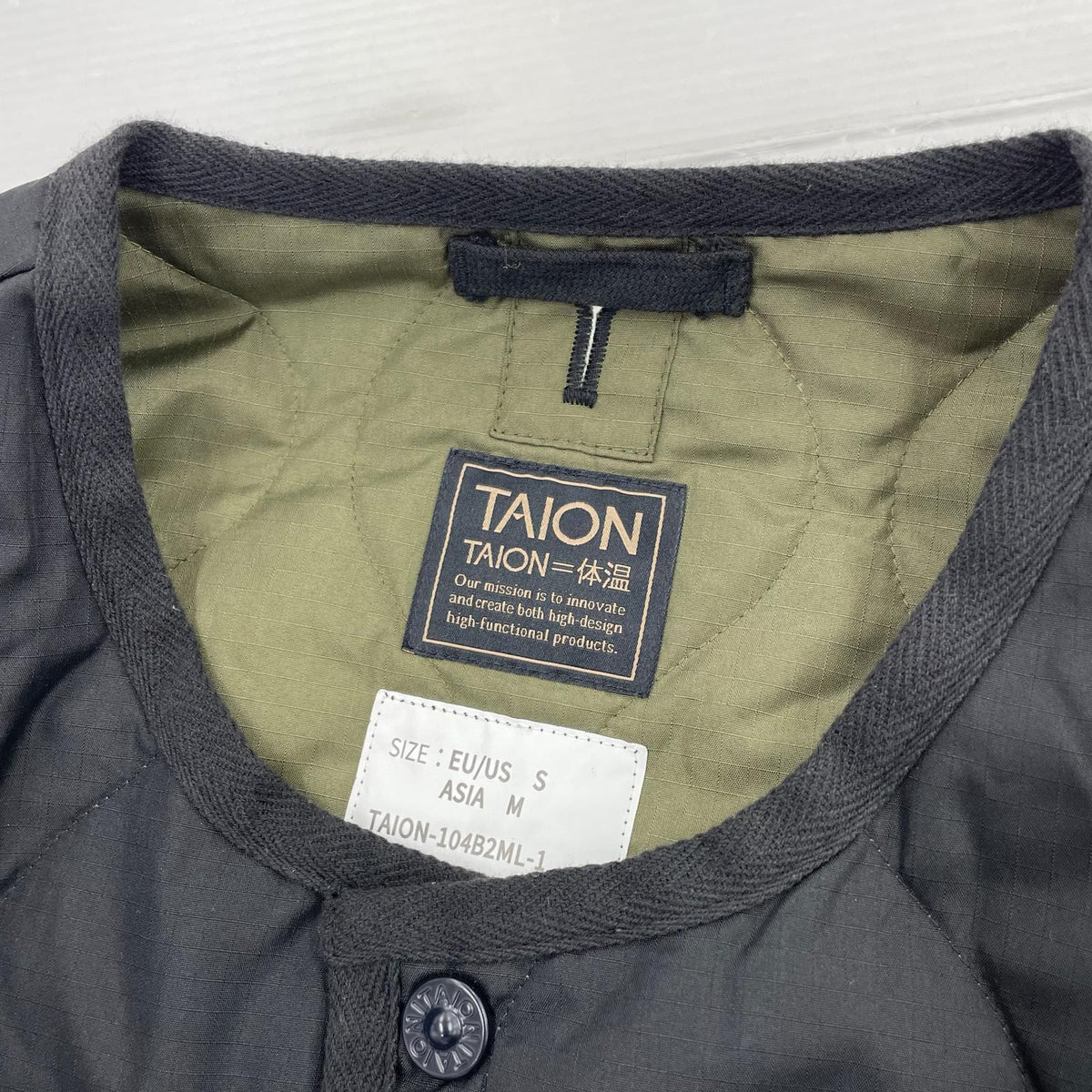 ダウンジャケット TAION ミリタリー クルーネック ダウンジャケット M ブラック