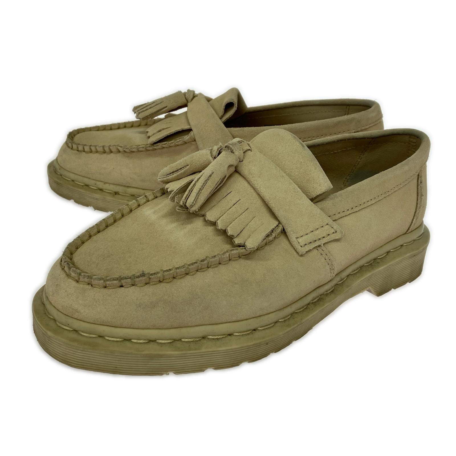 ブーツ dr.martens adrian タッセルローファー スエード ベージュ