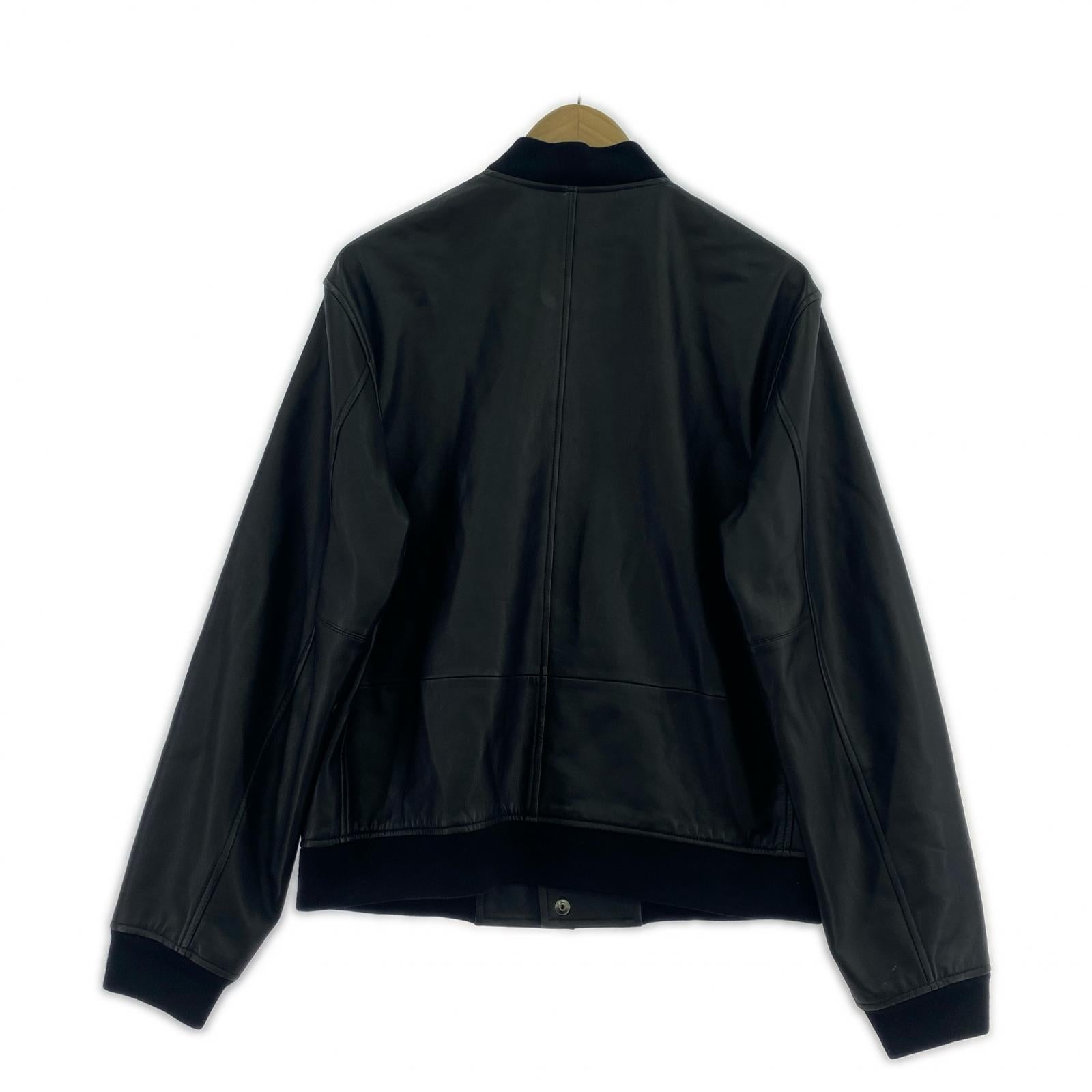レザージャケット VARSITY jacket ラムレザー ブルゾン S ブラック