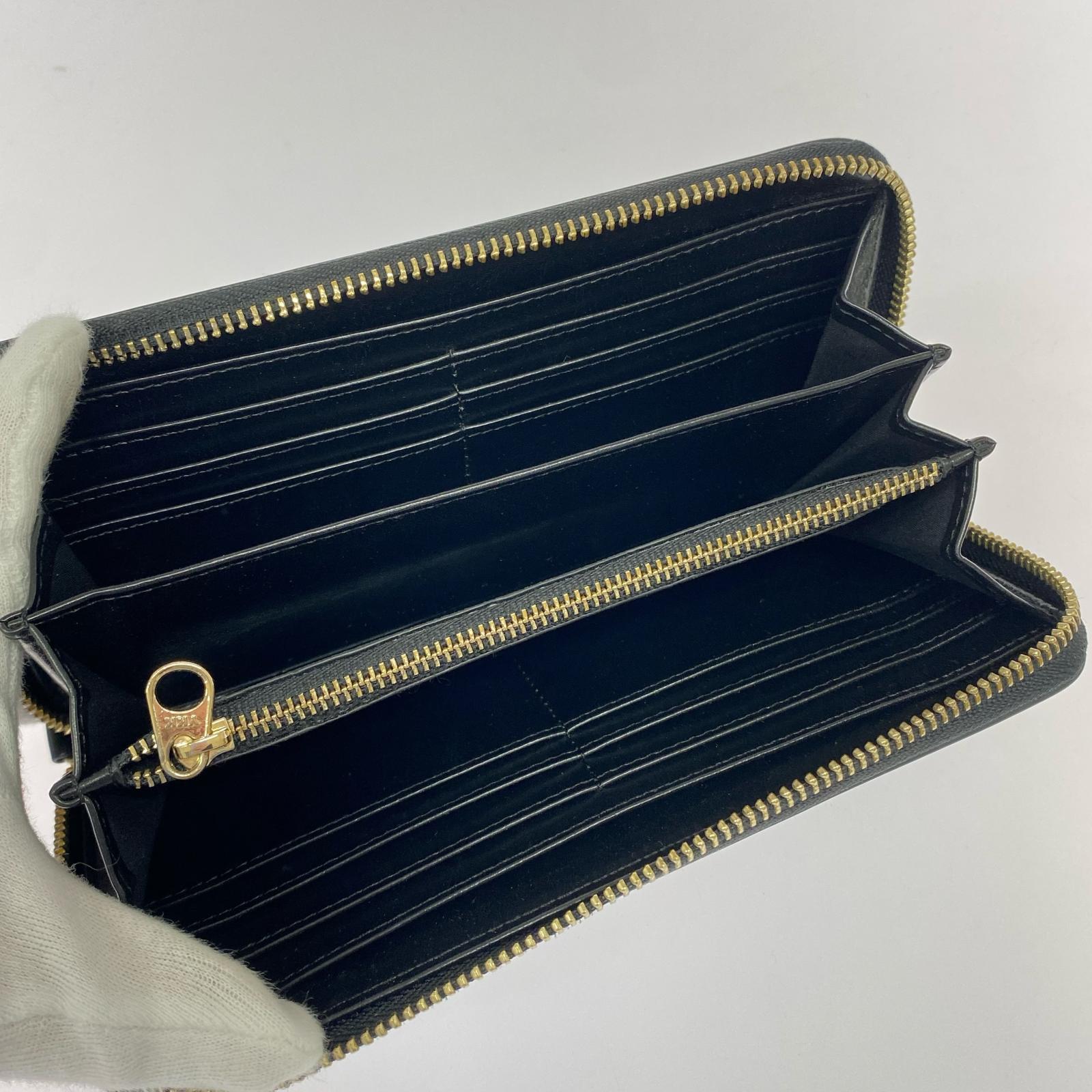 長財布 ロゴ 黒 ブラック