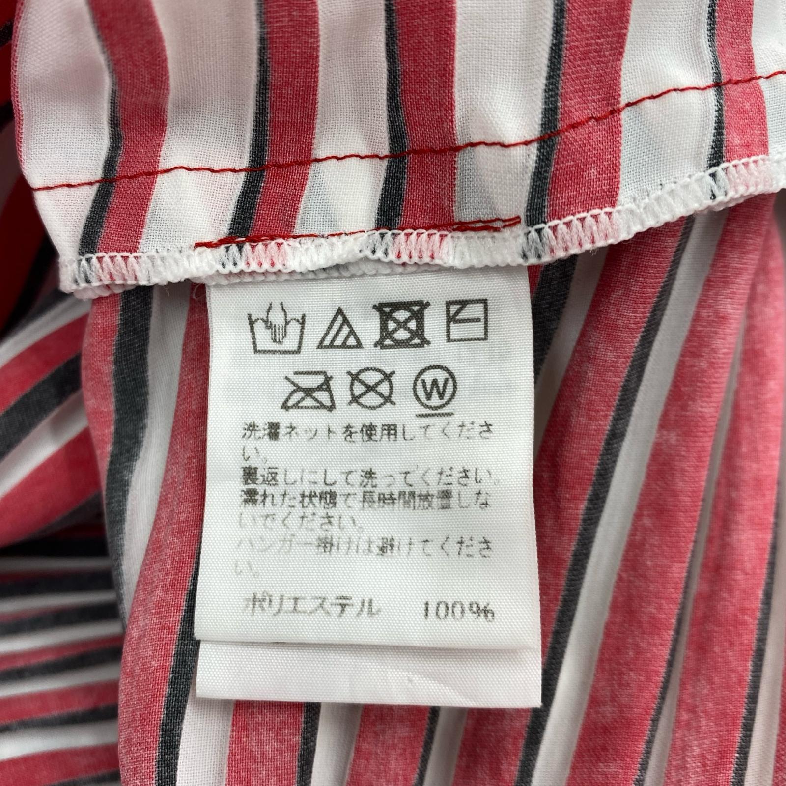 半袖Tシャツ S/Sボーダープリーツカットソー 赤/白 2