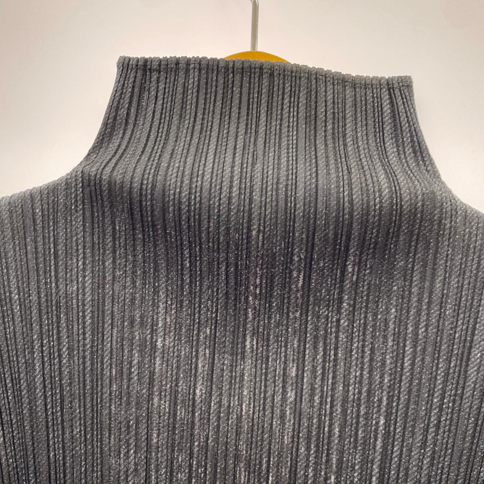 長袖Tシャツ PLEATS PLEASE ハイネックプリーツカットソー 黒 4 ブラック