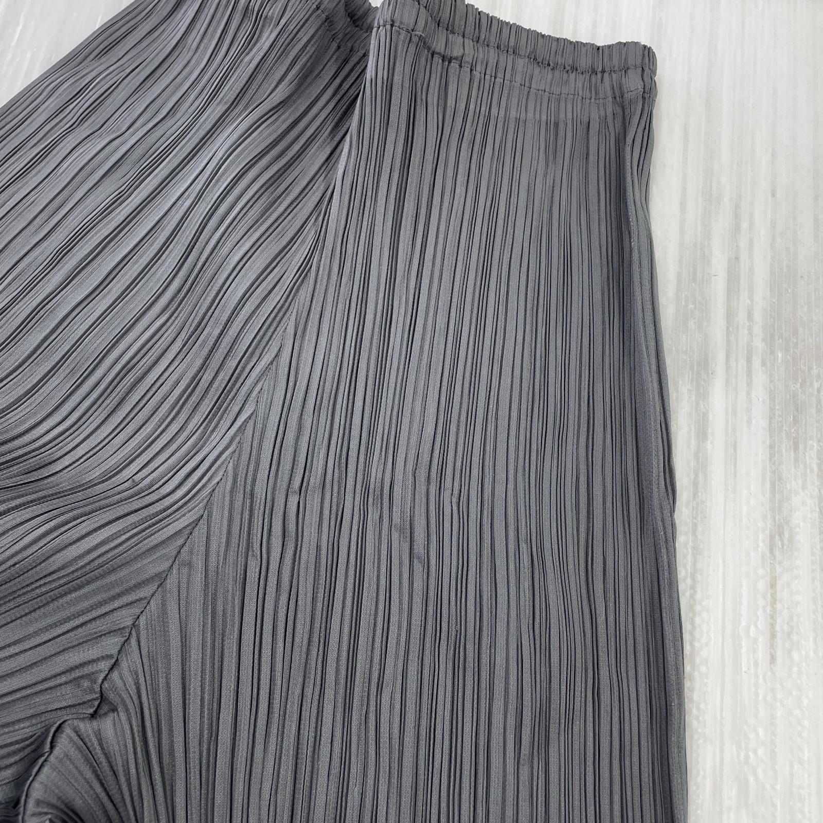 パンツ PLEATS PLEASE 縦プリーツパンツ グレー 2 グレー