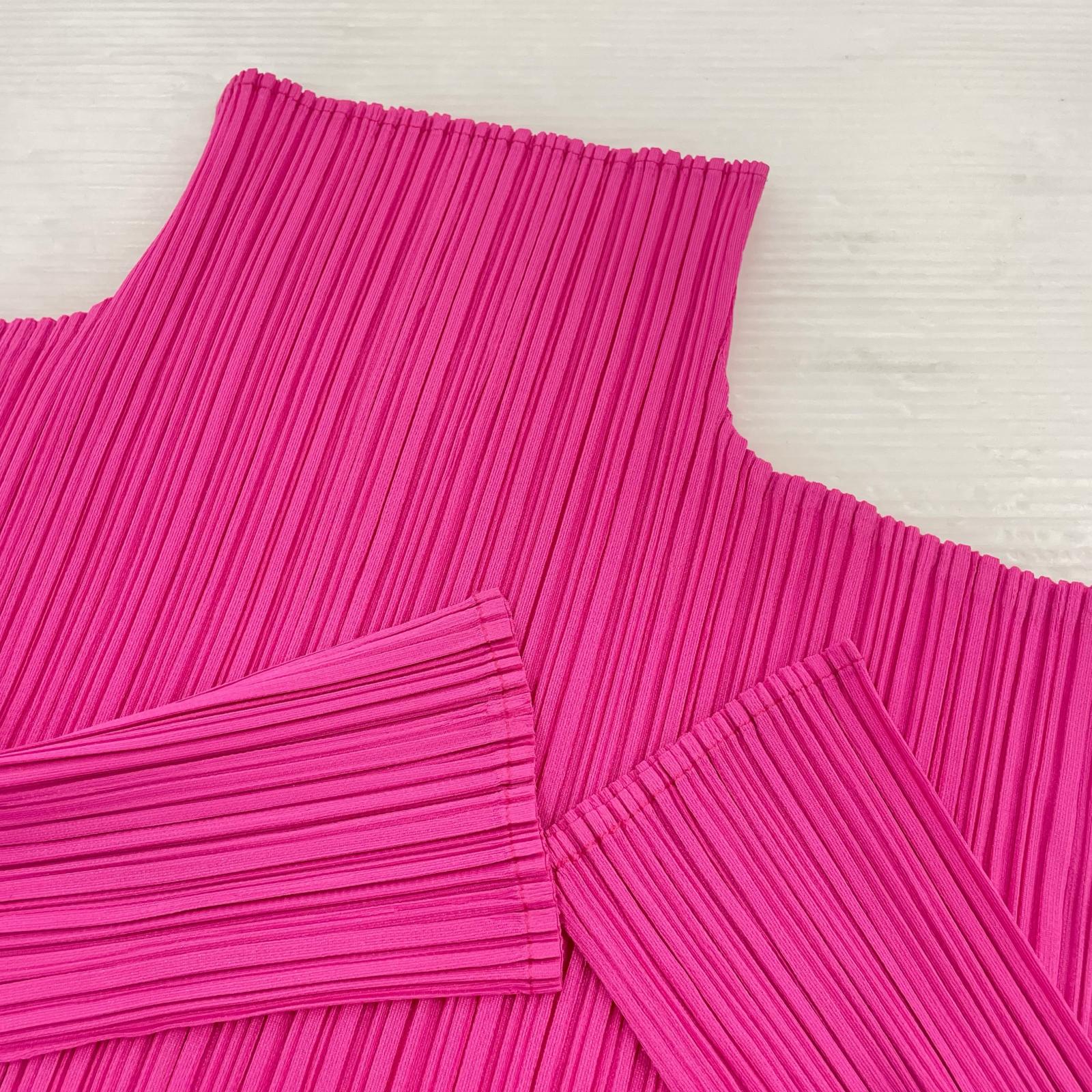 長袖Tシャツ PLEATS PLEASE モックネックカットソー ピンク M ピンク
