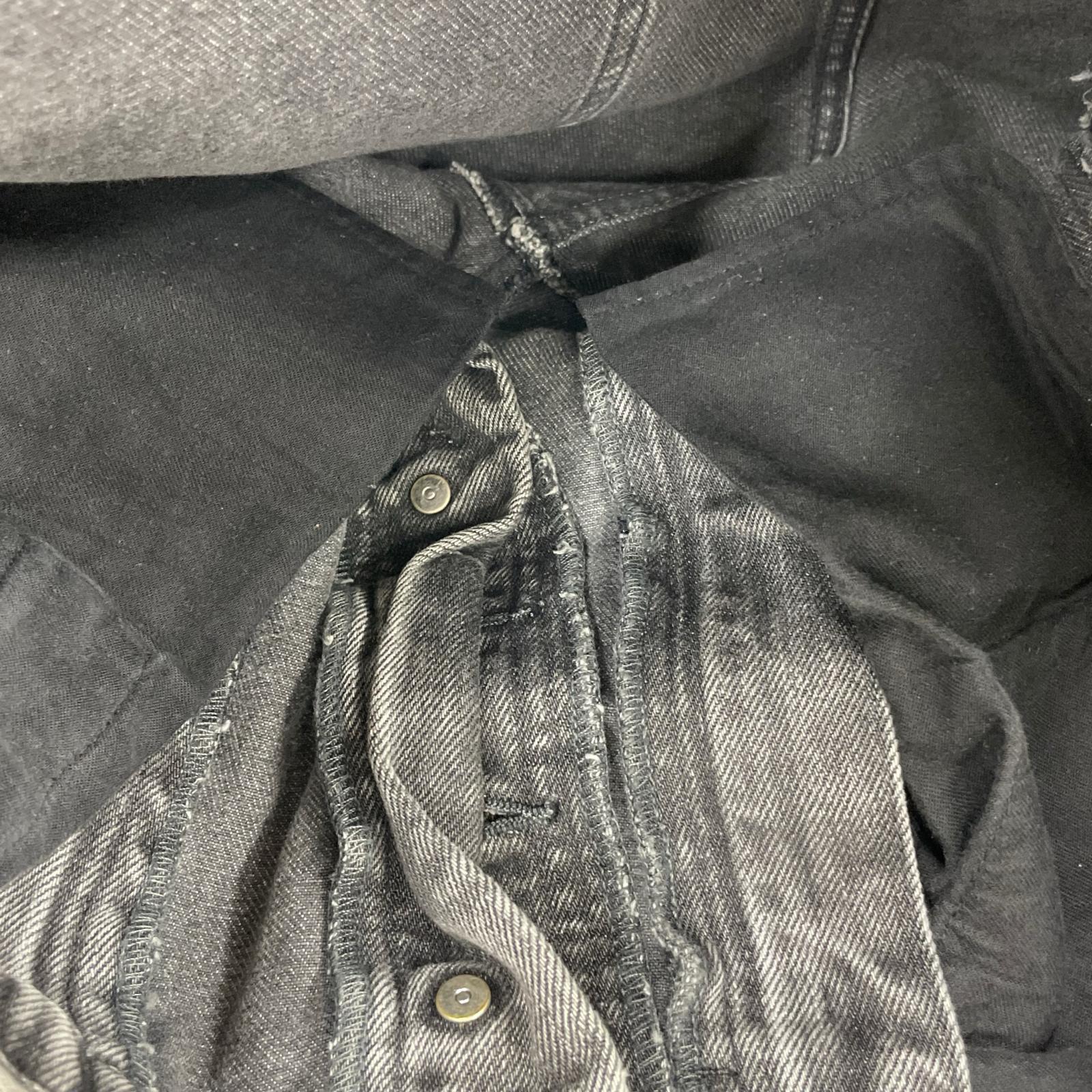 デニムパンツ BLEACHED DENIM ZIPPED PANTS 【46】 46 ブラック