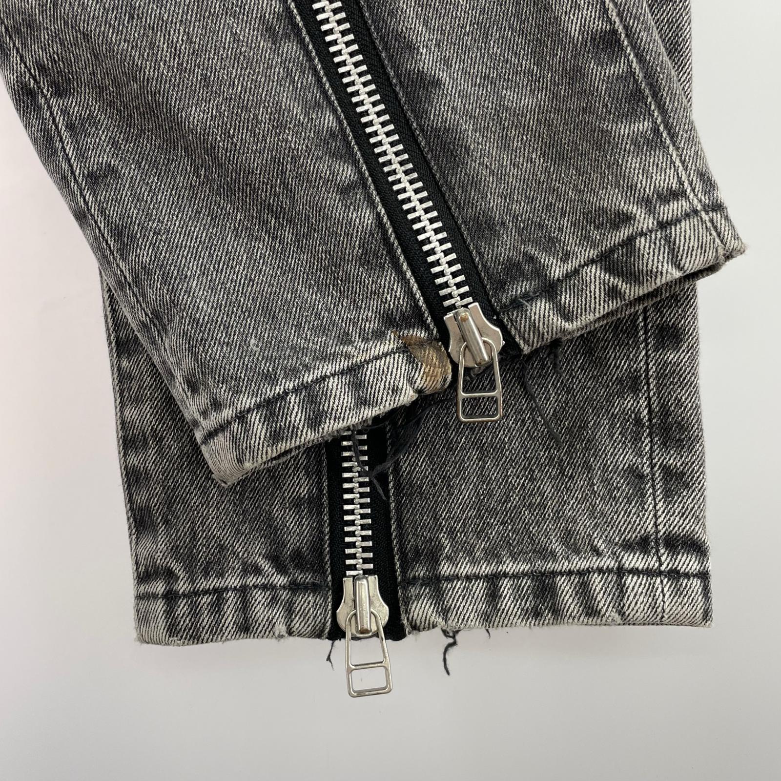 デニムパンツ BLEACHED DENIM ZIPPED PANTS 【46】 46 ブラック