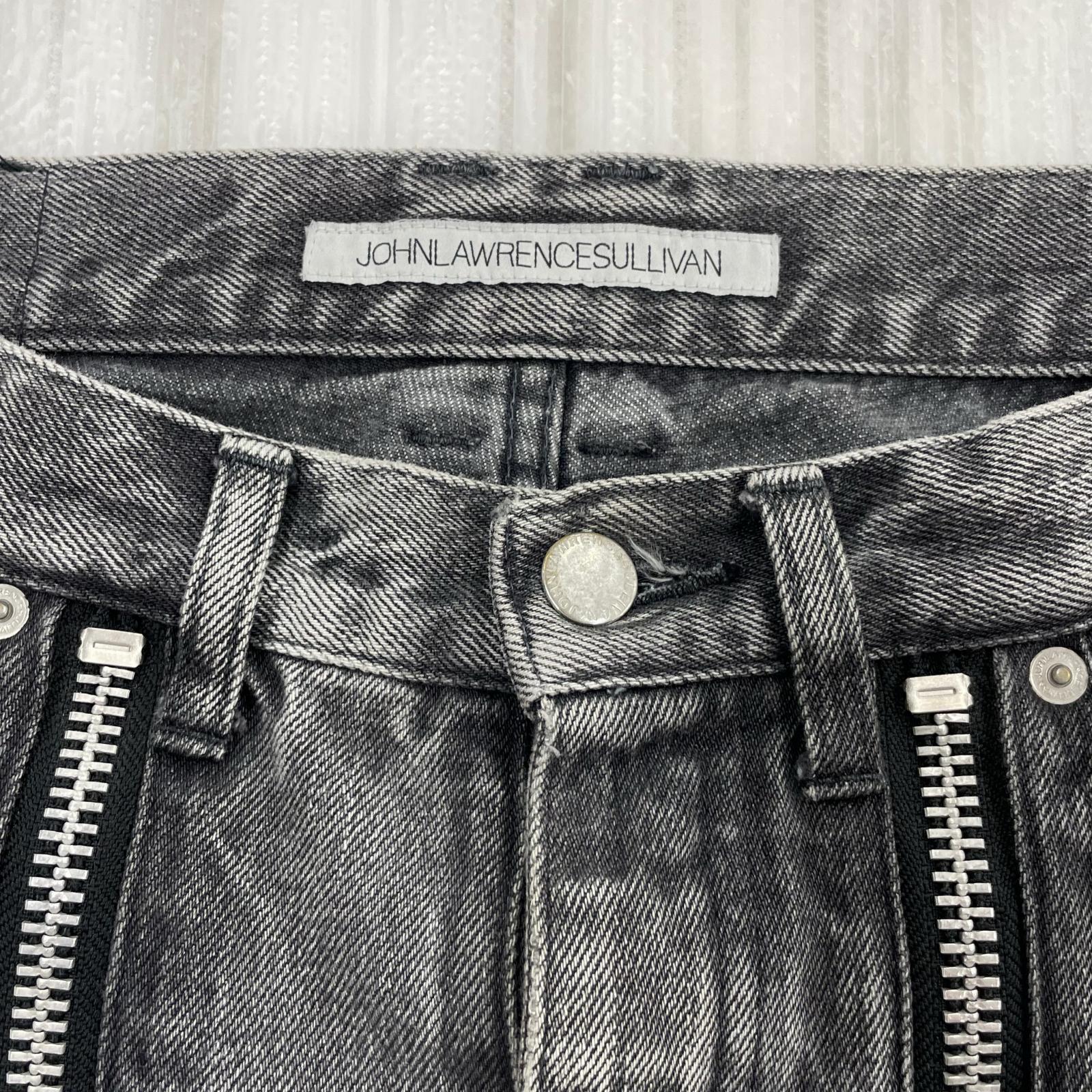 デニムパンツ BLEACHED DENIM ZIPPED PANTS 【46】 46 ブラック