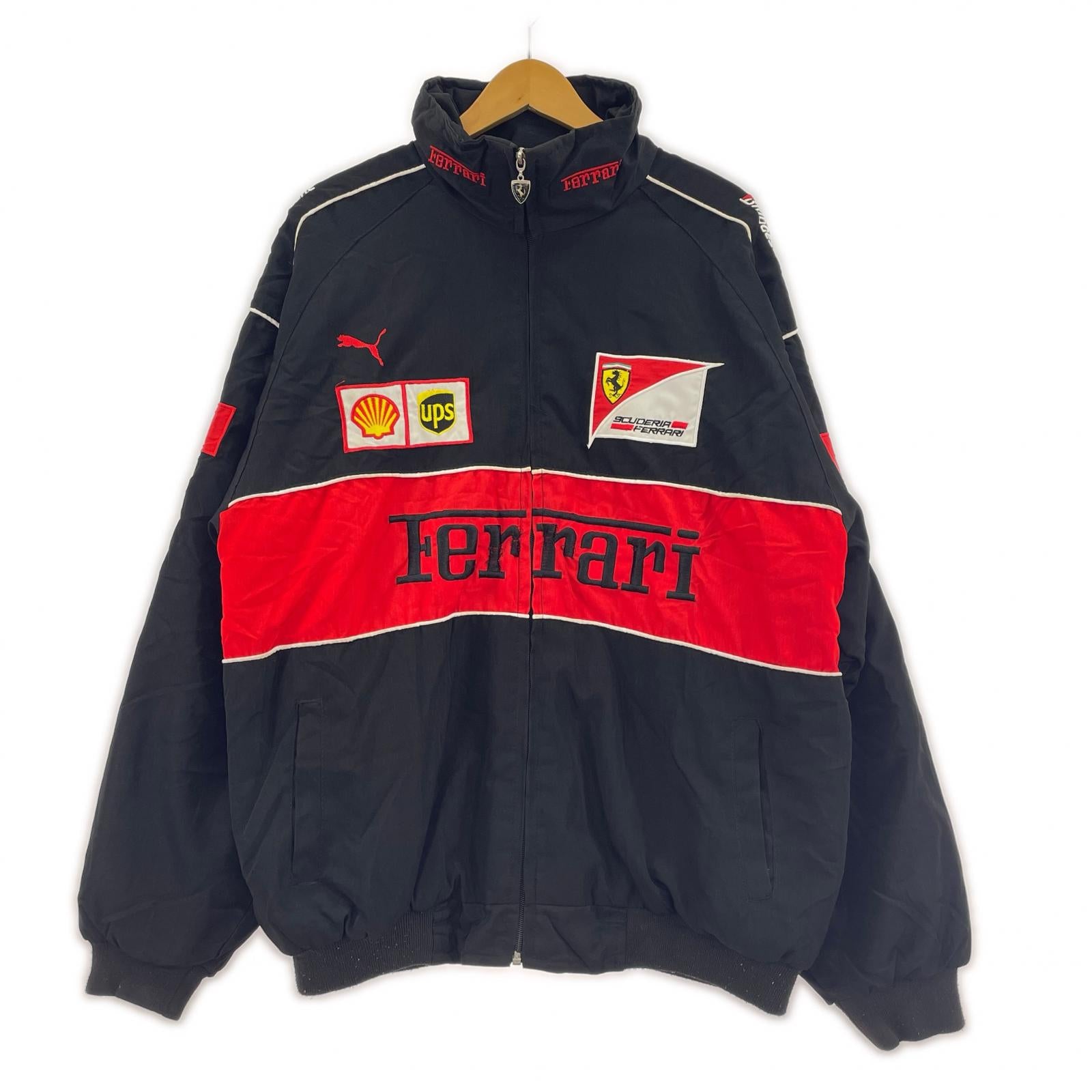 ジャケット Ferrari レーシングジャケット 黒 XXL ブラック