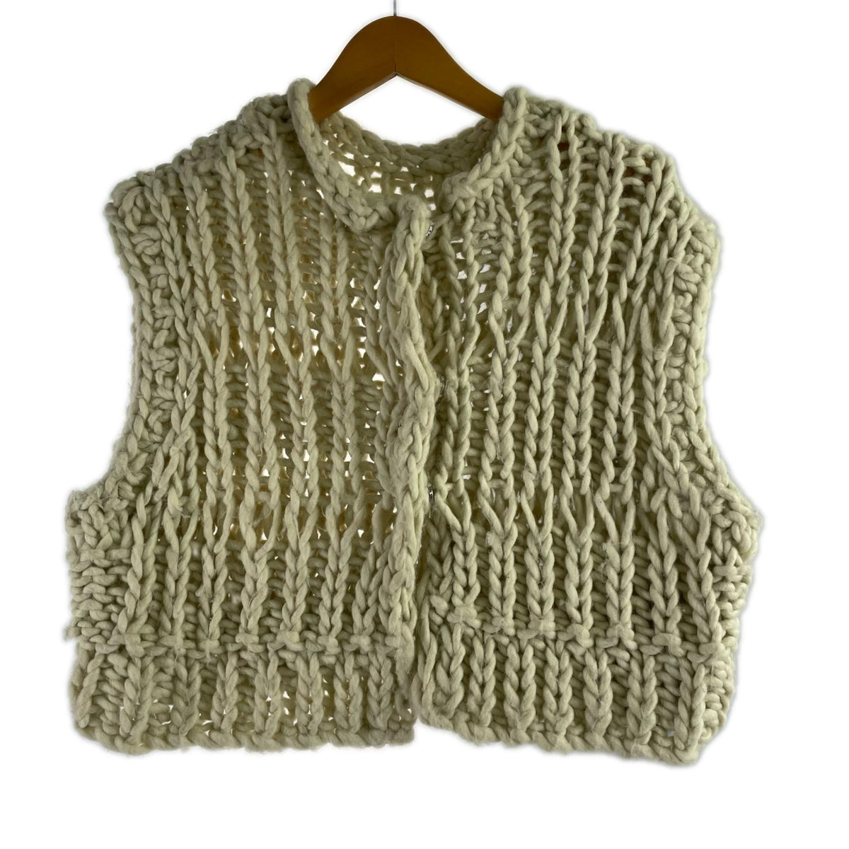 カーディガン Chunky Hand Knitvest クリーム フリー