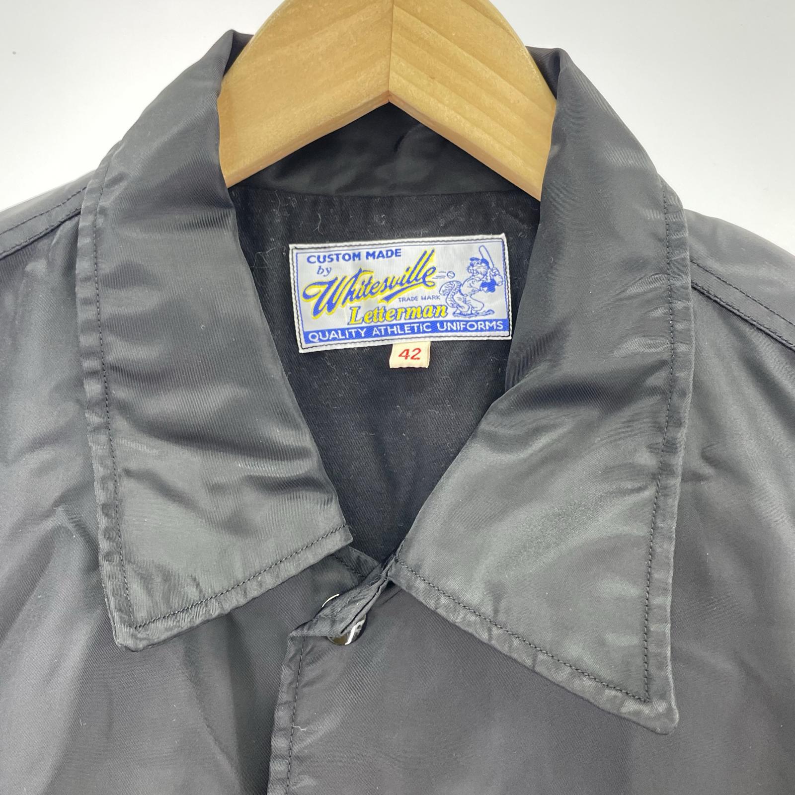 ブルゾン whitesville NYLON COACH JACKET (42) 42 ブラック